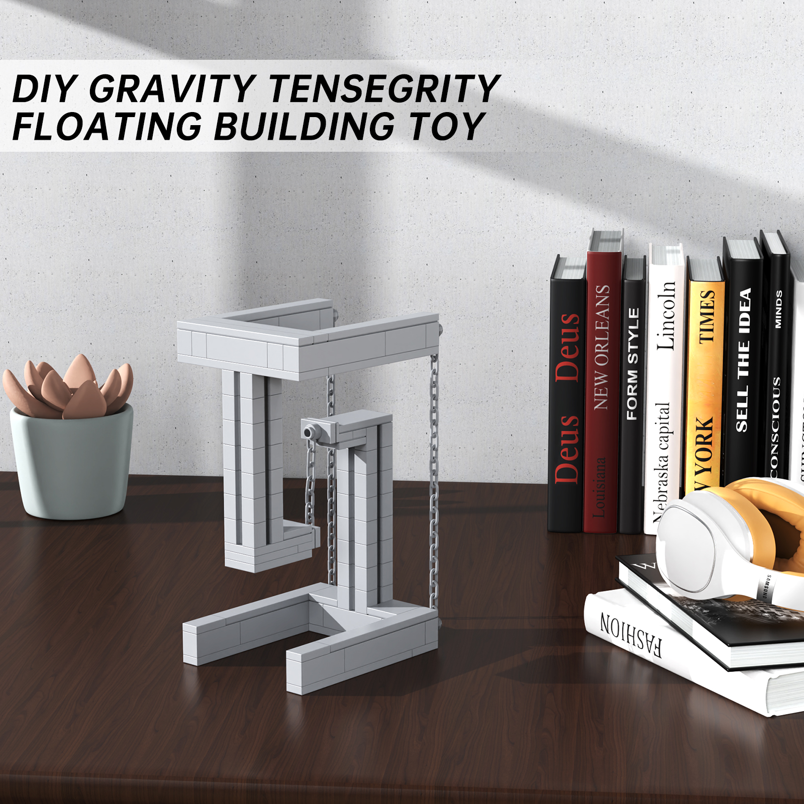 Tensegrity Sculpture Creative Building Kit, Desk Toys Fun Educational Building Toy Set for Boys and Girls Ages 6+, Physics Science Building Kits (67 PCS)