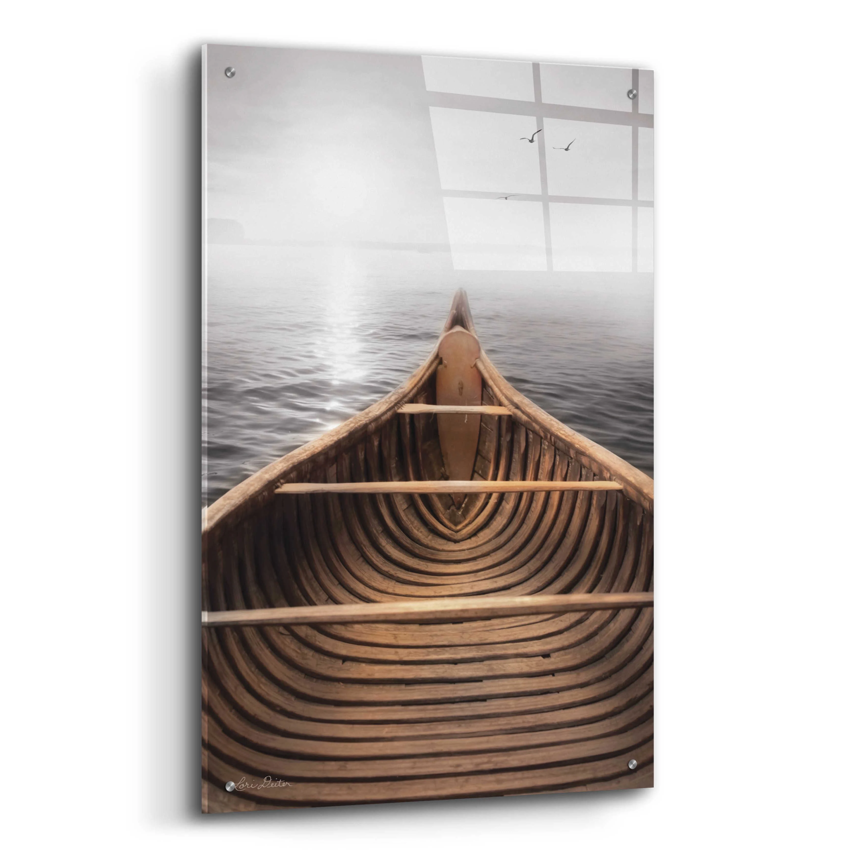 Epic Art 'Old Wooden Canoe' by Lori Deiter, Acrylic Glass Wall Art, 24