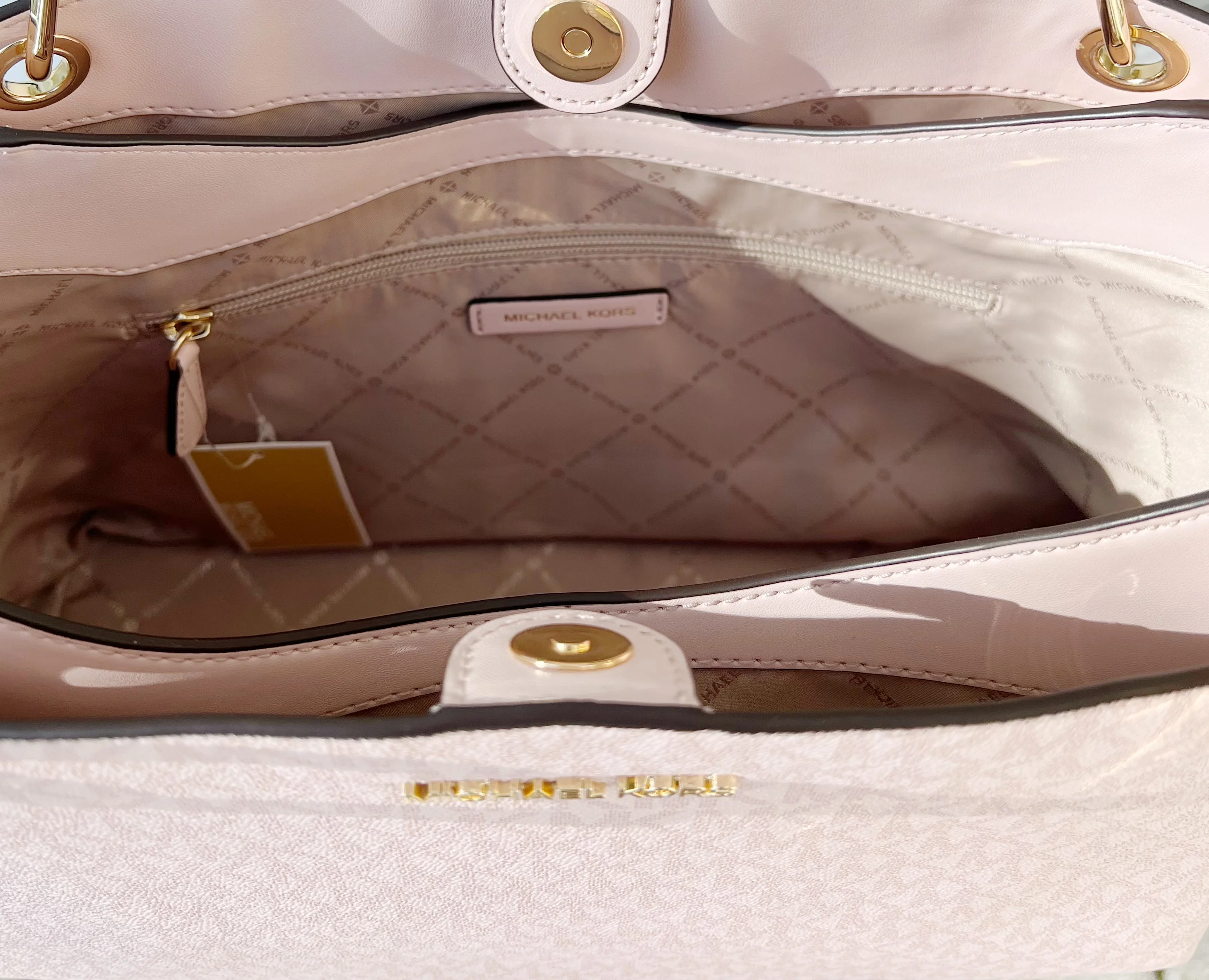 Michael Kors Trisha Nicole Large Triple Compartment Tote Powder Blush Mk Pink