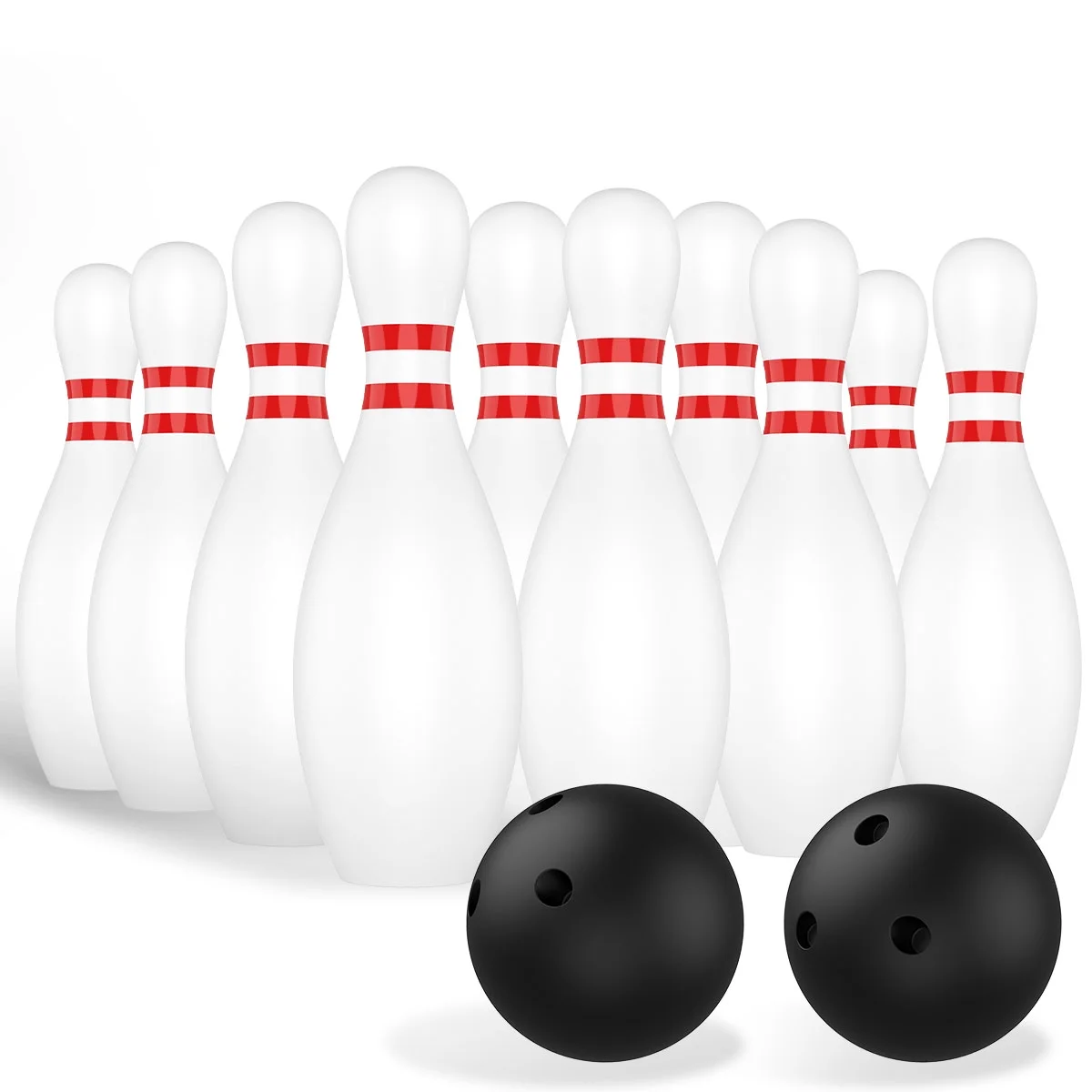 12 Pcs Kids Bowling Set Includes 10 Classical White Pins and 2 Balls Early Education Bowling Toy Portable Indoor Outdoor Toddler Bowling Games Kids Bowling Toy Gifts for Boys Girls