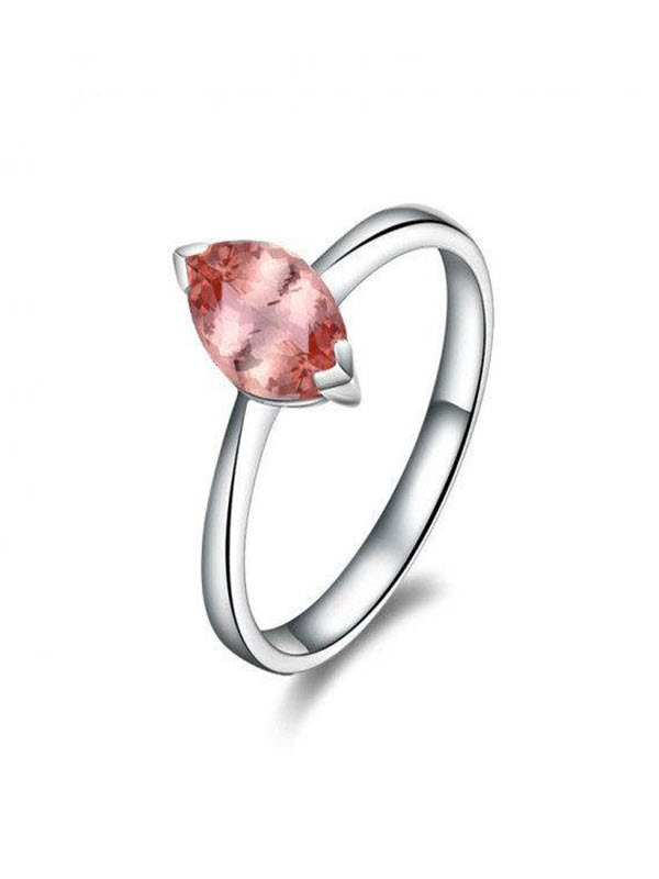1 Carat Marquise cut Morganite and Diamond Solitaire Engagement Ring in 14k White Gold morganite and diamond engagement ring