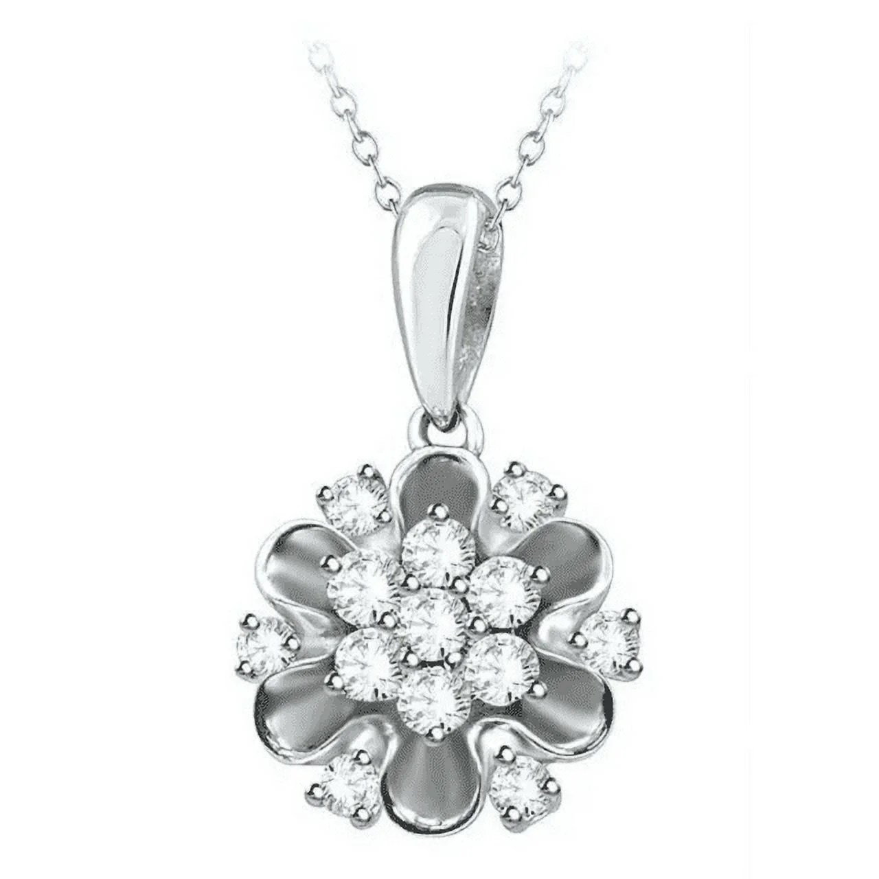1CT Lab Grown Diamond Round Without Chain Pendant 14K White Gold Fine Jewelry for Women Gifts