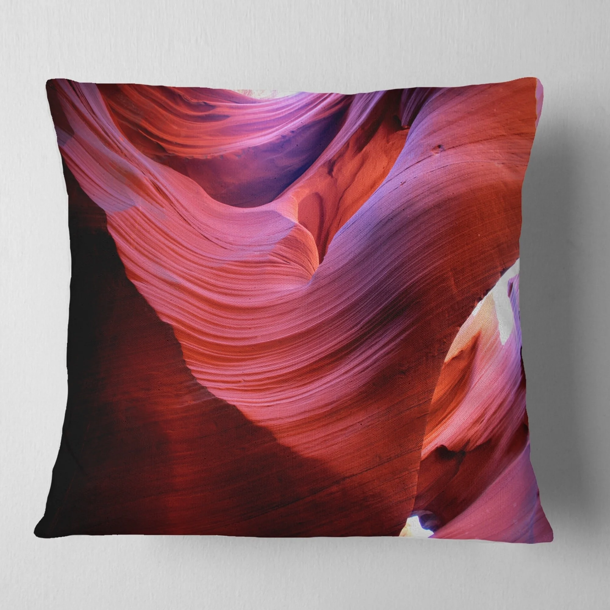 DESIGN ART Designart 'Antelope Canyon Light Rays' Landscape Photography Throw Pillow 18 in. x 18 in. Medium