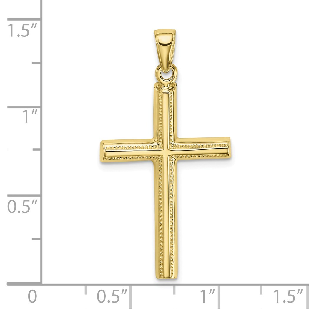 10k Solid Open back Gold Polished Religious Faith Cross Pendant Necklace Measures 37.5x19mm Wide Jewelry Gifts for Women