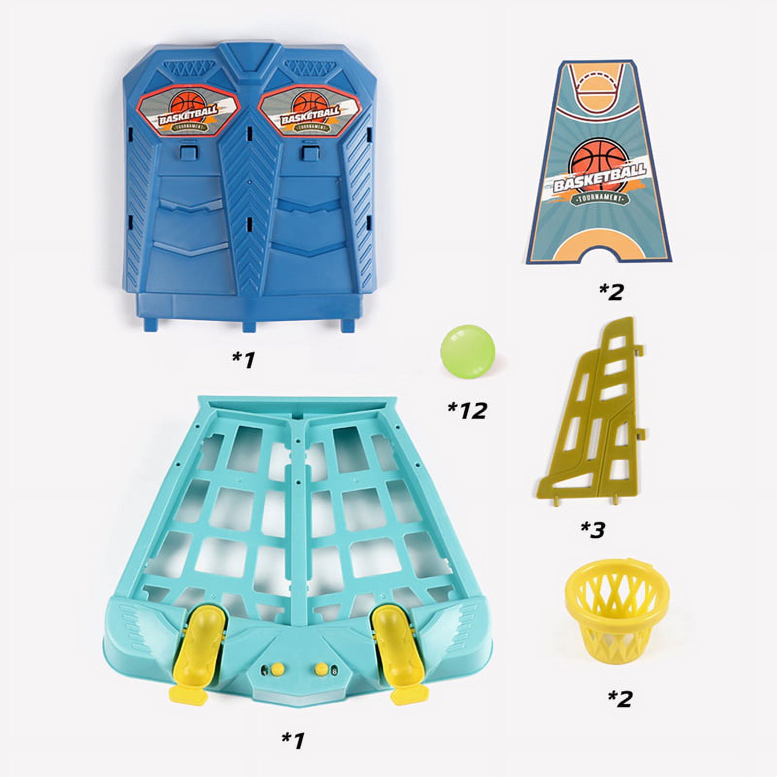 Journey Mini Basketball Shooting Game Kid's Double Tabletops Pinball Game Toy Gifts(Blue)