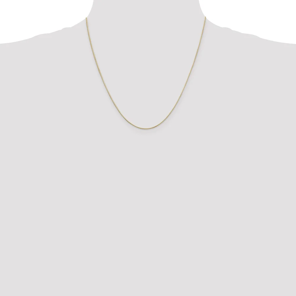 Real 14kt Yellow Gold .8mm Octagonal Snake Chain; 20 inch; Lobster Clasp; for Adults and Teens; for Women and Men