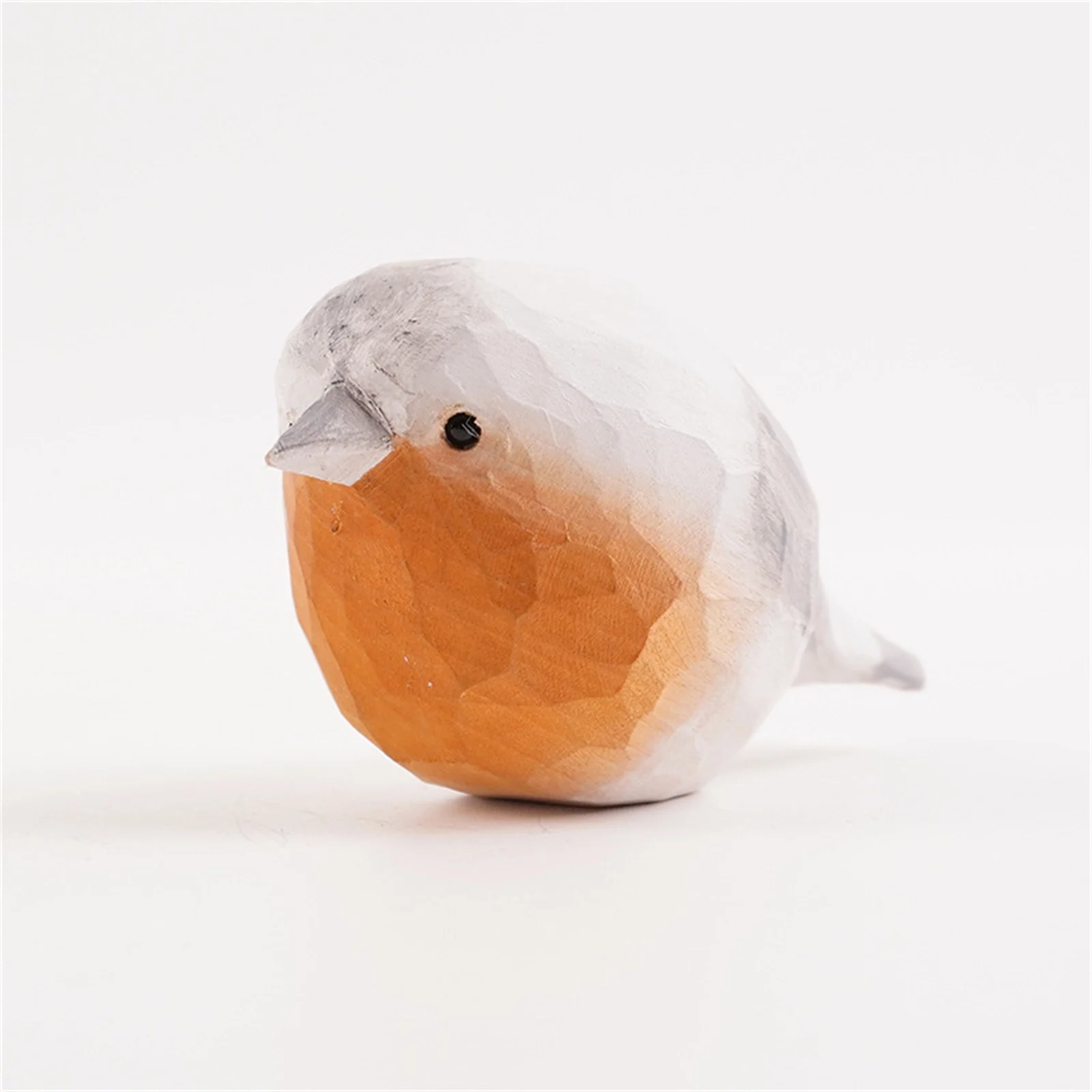 Bird Figurine - Small Wood Bird Statue Art Handmade Carving Decoration Miniature Animals