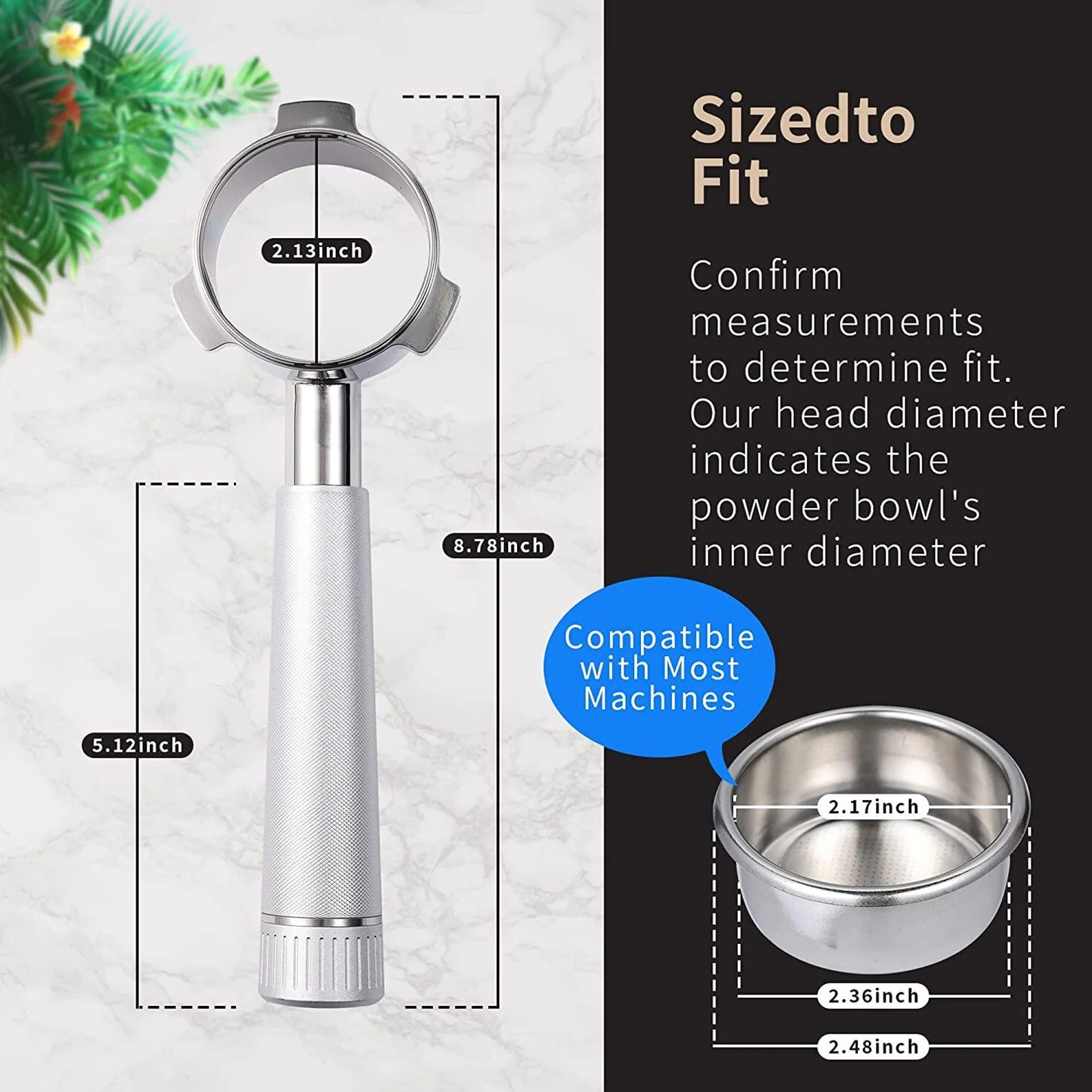 moobody 54mm Bottomless Portafilter, Compatible with Breville870/875/878/880 Coffee Machine, Stainless Steel Head, Elevate Your Coffee Ritual with This Kitchen Ware Essential