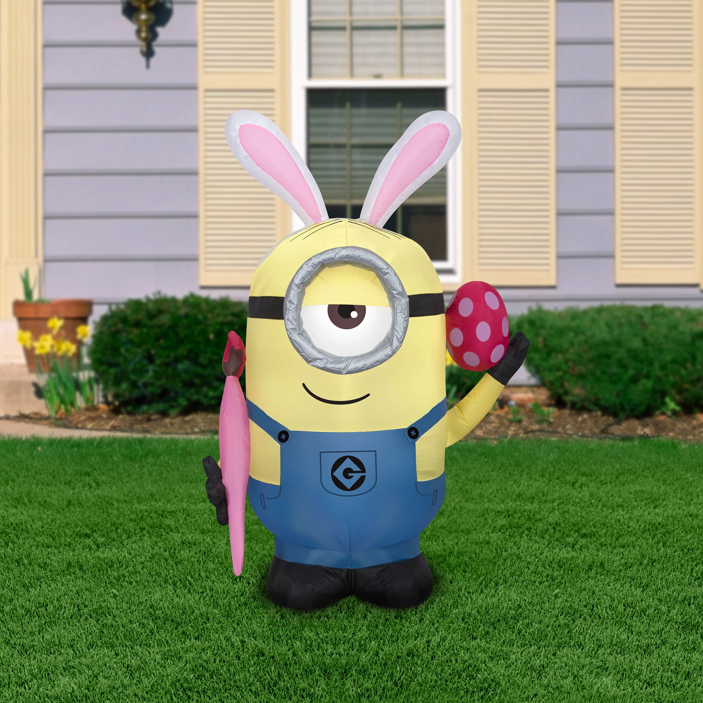 National Tree Company Inflatable Easter Despicable Me Minion Decoration, Self Inflating, Plug In, Easter Collection, 48 Inches
