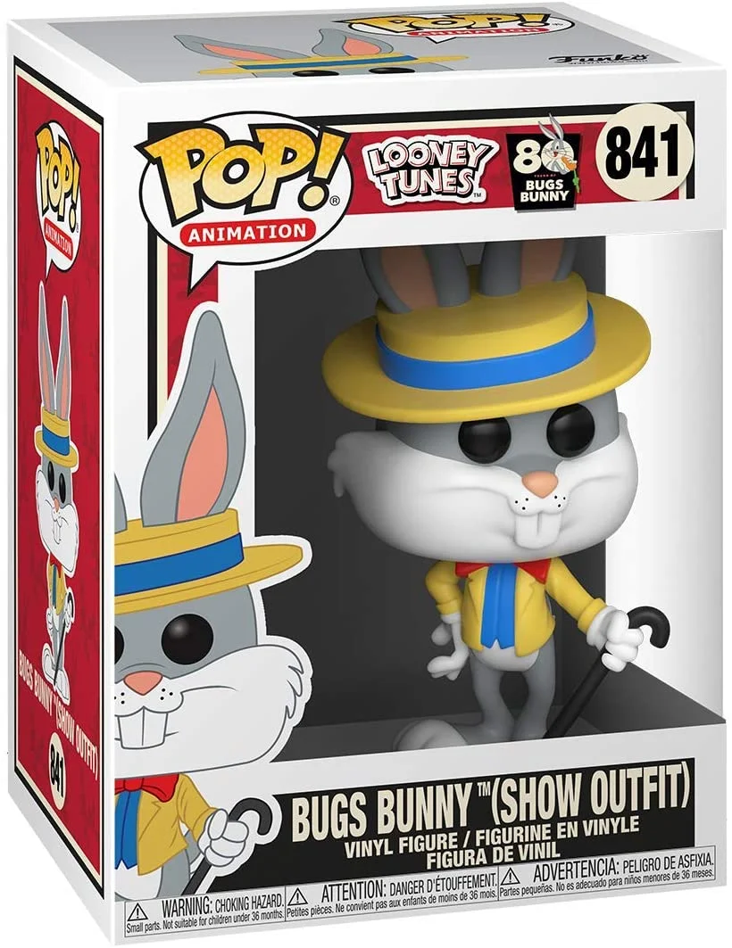 Funko Pop Bugs Bunny Show Outfit Vinyl Figure #841 Bundle with 1 Soft Plastic + 1 Cardboard Protector Box