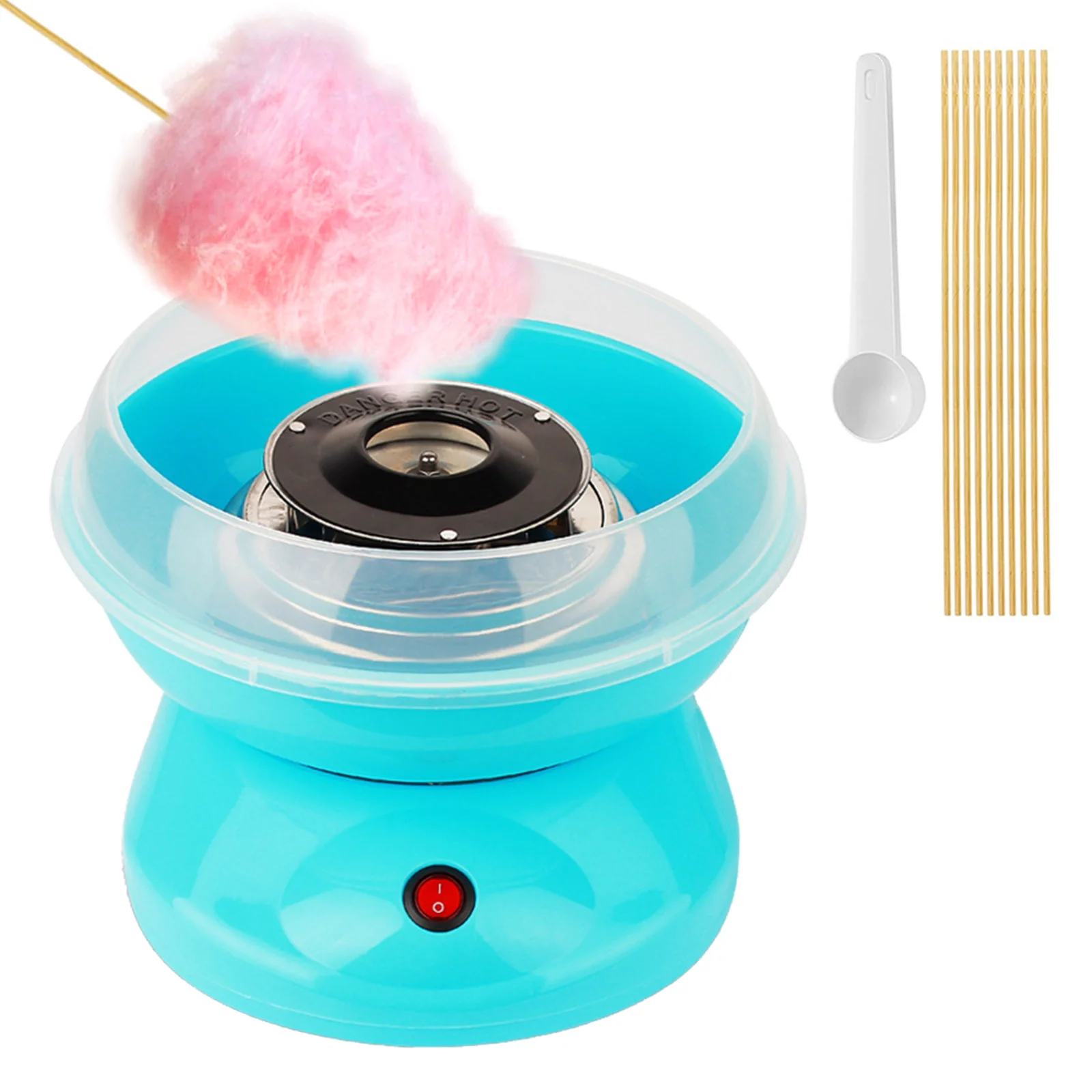 Arealer Portable Cotton Candy Machine Desktop Cotton Candy Maker 450W Candy Floss Machine with Bowl Sugar 10pcs Candy for Home Use