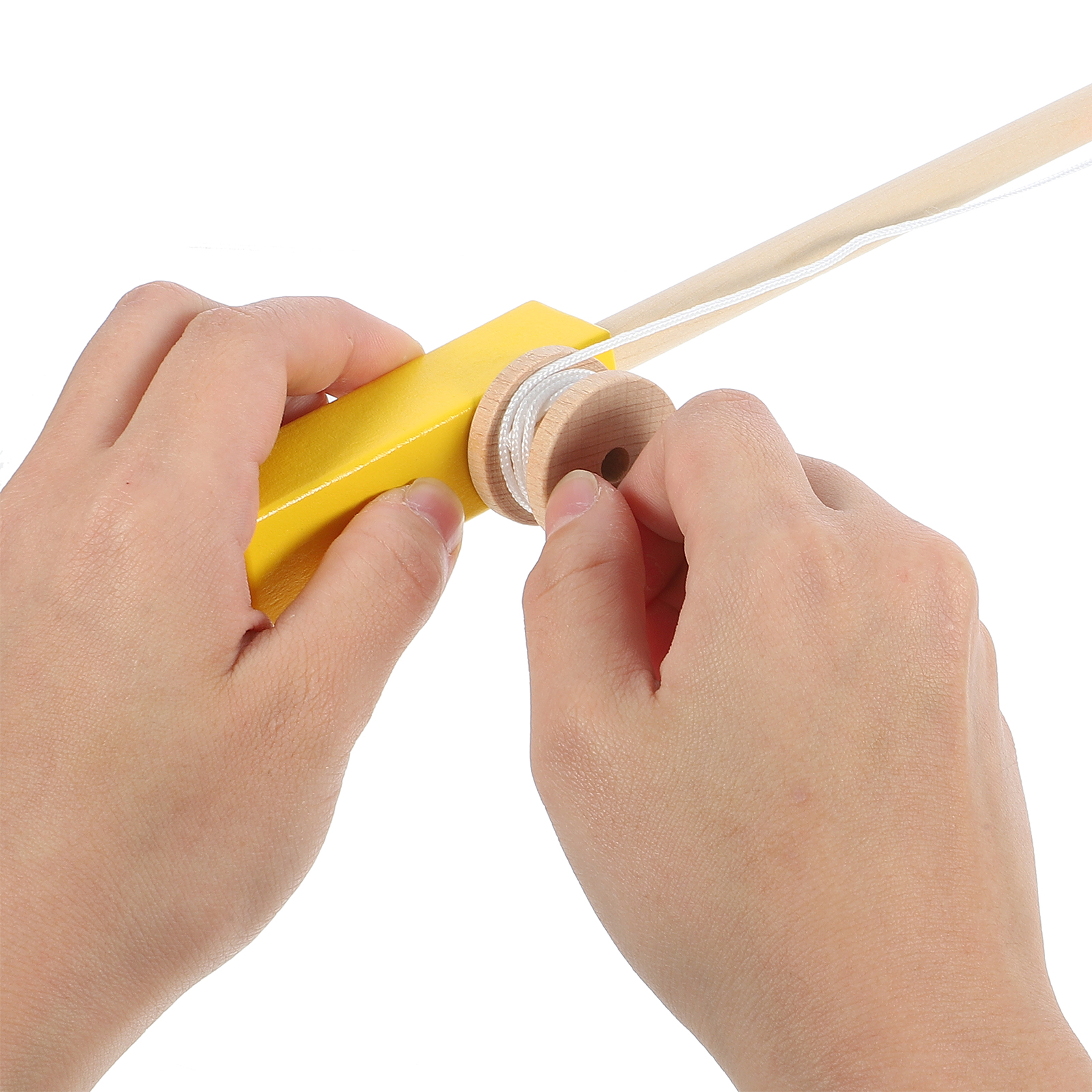 Set of 2 Fishing Rod Magnetic Hook Pole Kids Wooden Toddler Child