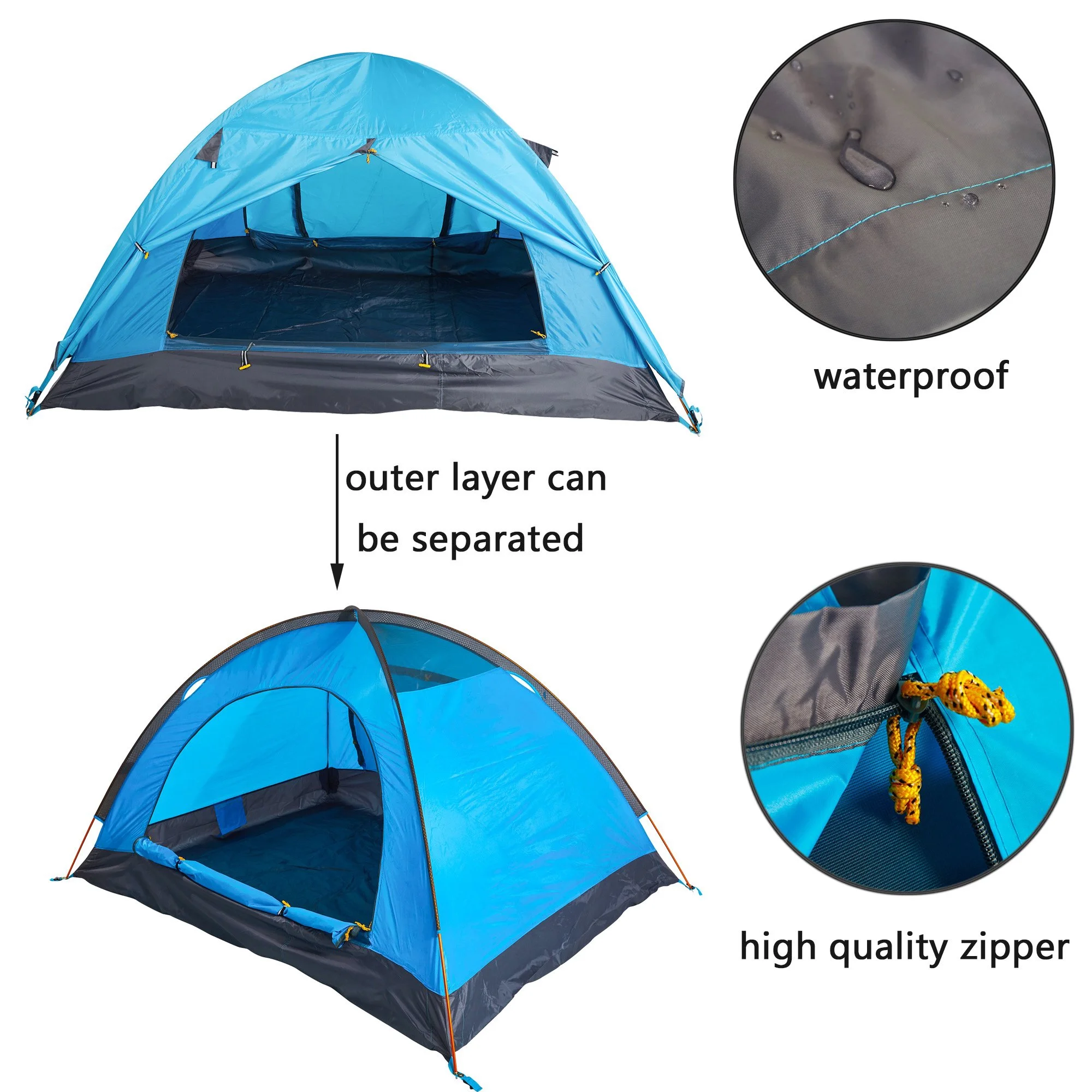 KARMASFAR PRODUCT Portable Backpacking 2-3 Person Tent Lightweight Easy Set-Up Tent with Carry Bag for Camping Hiking Travelling