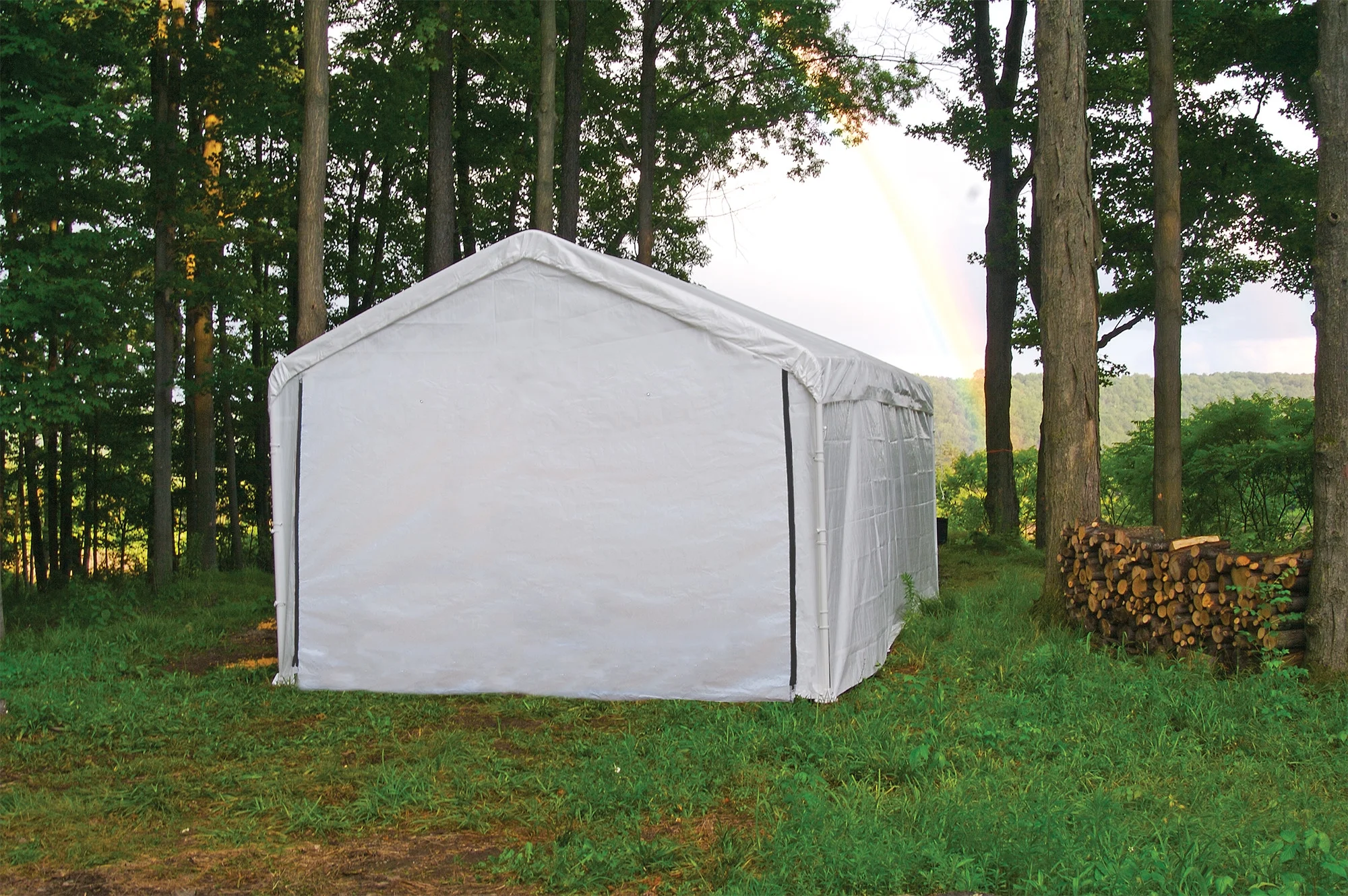 Shelterlogic Super Max 12' x 30' White Canopy Enclosure Kit Fits 2
