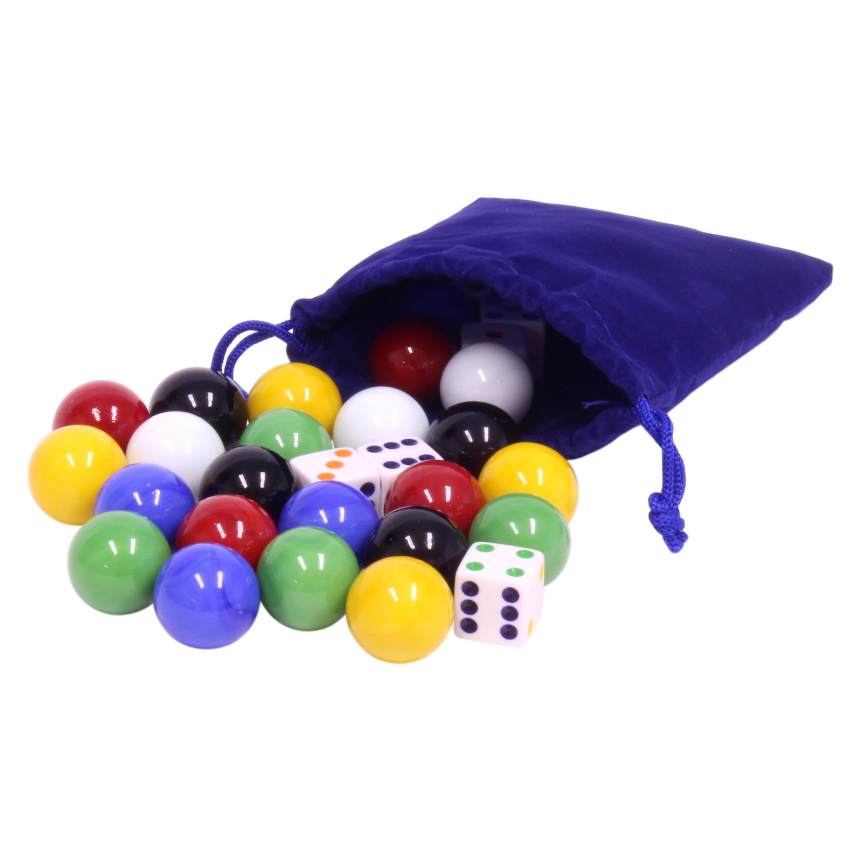 AmishToyBox.com Game Bag of 24 Large Glass 7/8