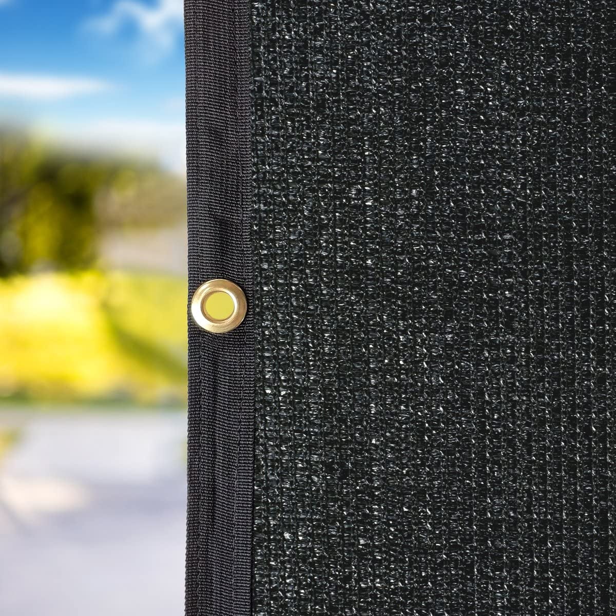 CAMWINGS RV Awning Privacy Screen Shade Panel Kit Sunblock Shade Drop 8 x 16ft, Black