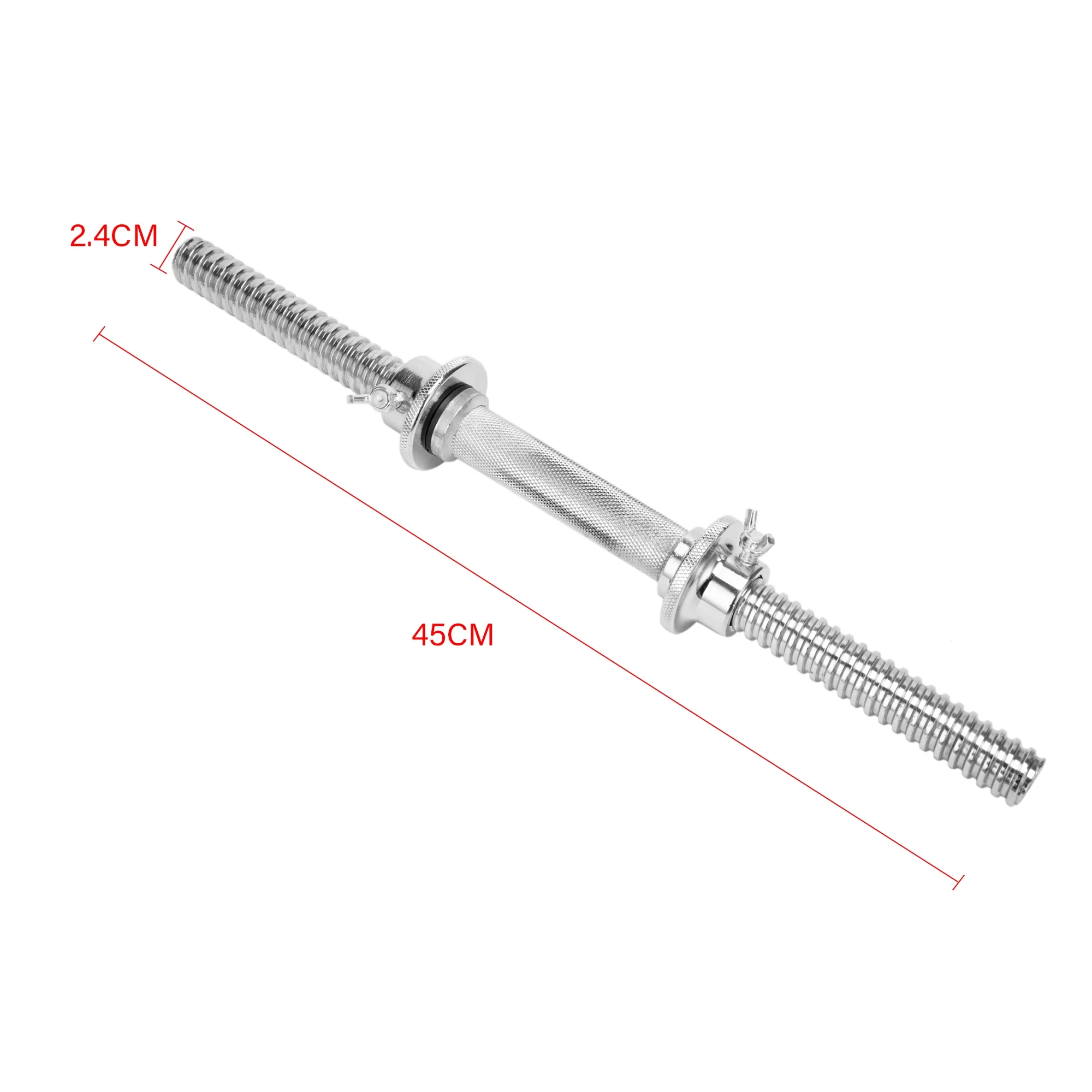 Threaded Dumbbell Handle, Adjustable Dumbbell Bar Heavy Duty Barbell 17.7 Inch Dumbbell Handle Bar Solid Steel Handles Bars For Weight Lifting Workout Gym Exercise Training