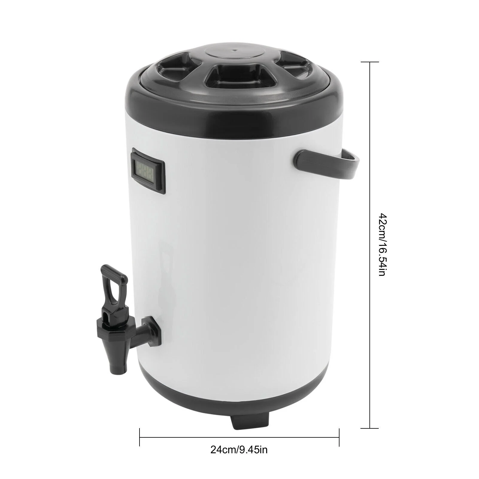 10L/2.64Gal Hot Beverage Dispenser Insulated Beverage Dispensers Insulated Thermal Hot and Cold Beverage Dispenser with Spigot & Thermometer Stainless Steel Drink Dispenser for Tea Coffee Milk