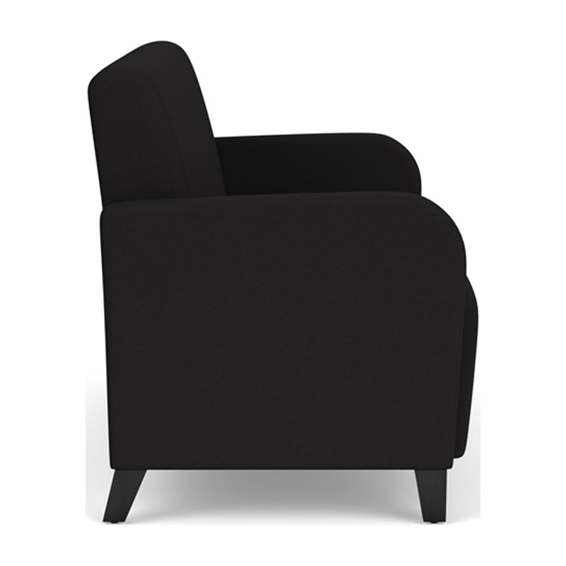 Lesro Siena Fabric Lounge Reception Loveseat in Open House Black