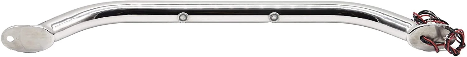 Marine City Newest Stainless Steel 9 Inches / 12 Inches / 16 Inches/ 18 Inches Grab Rail Handle with Blue 1/2 / 3 LED Lights 16 Inches 2-LED-Lights Grab Rail Handle