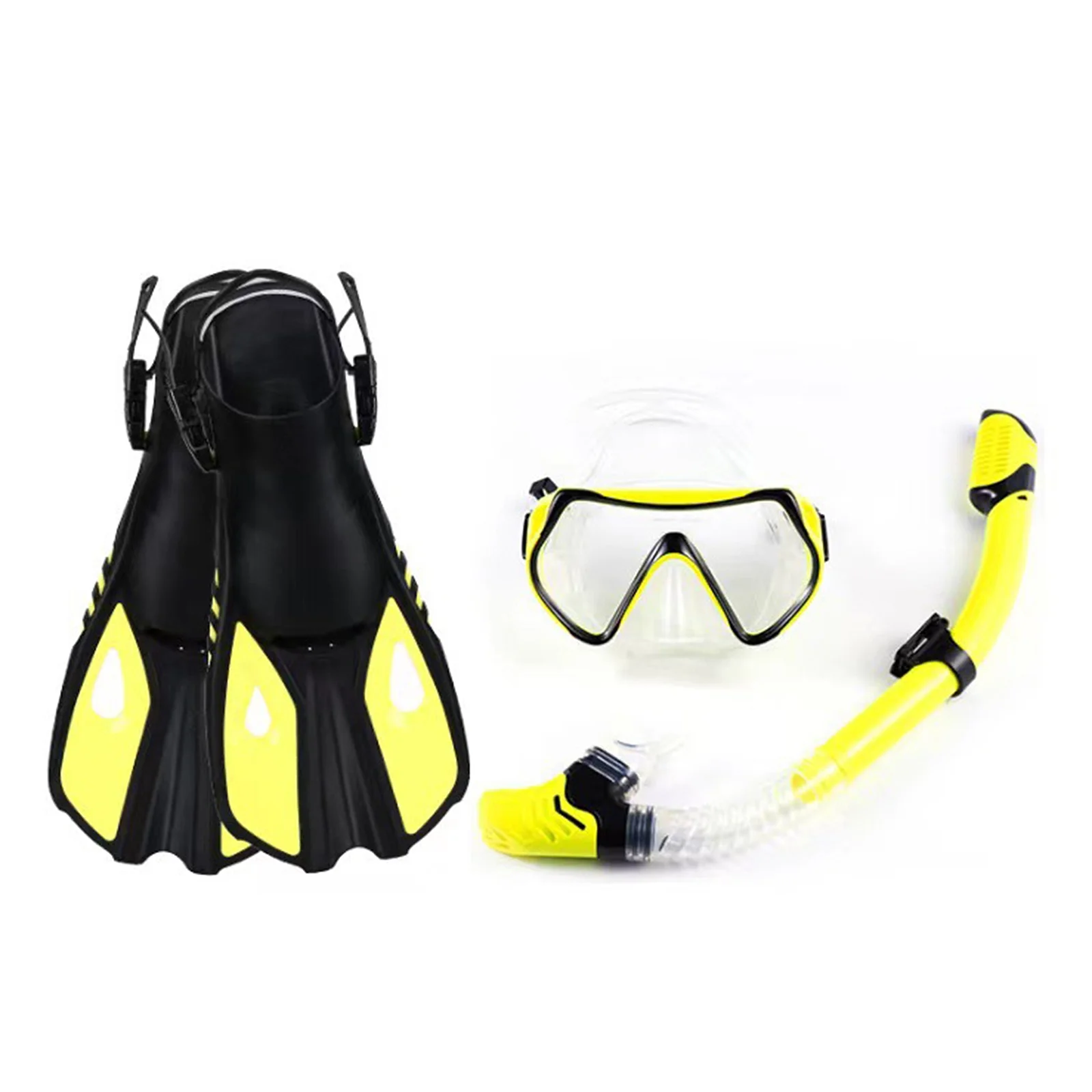 Dazzduo Diving Goggles,Snorkel And Adjustable Fins Men Women Clear WithMen Women EquipmentSnorkel And Adjustable Fins Men WithSnorkel And Adjustable Fins