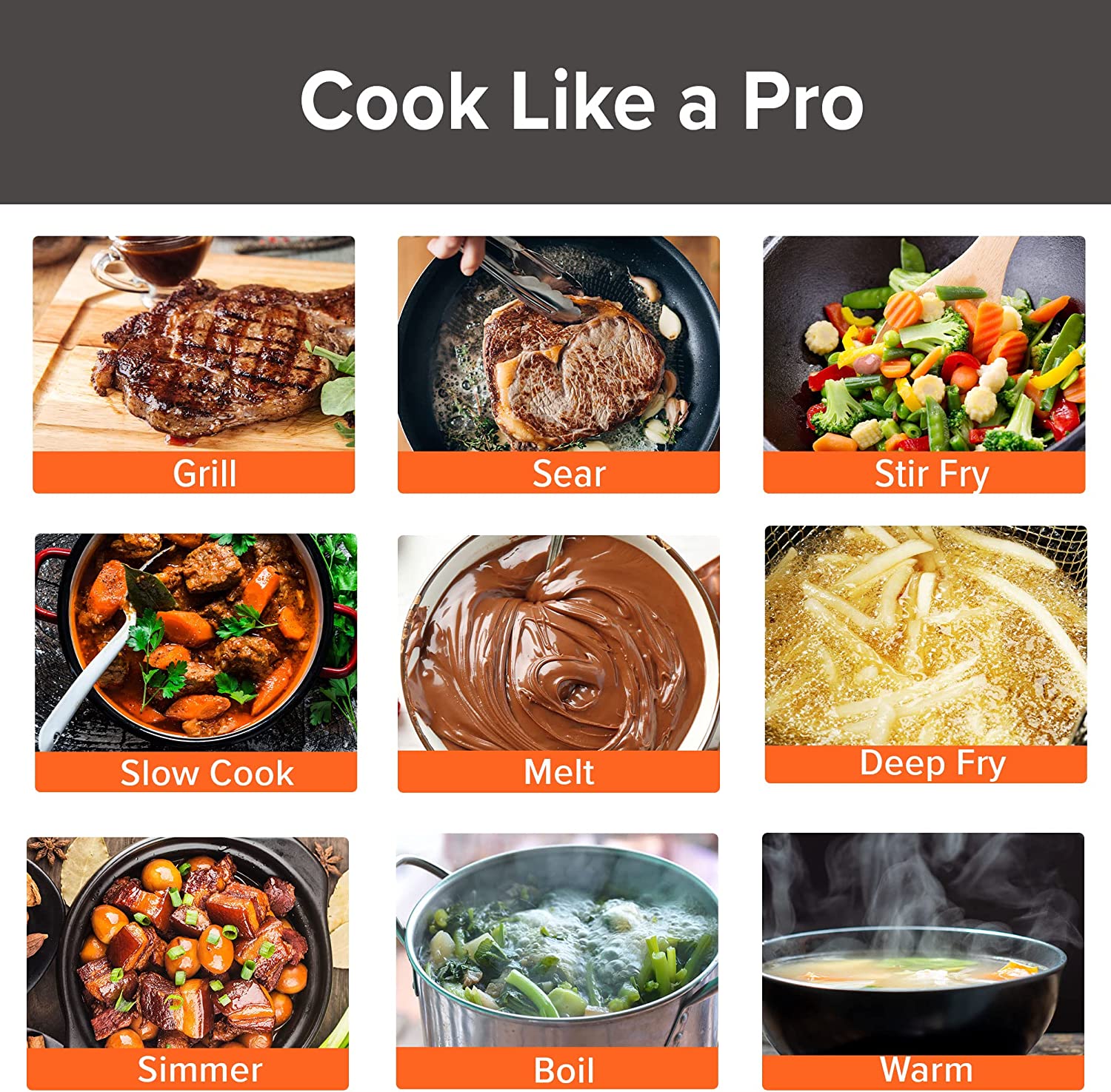 YINCHEN Double Induction Cooktop, Powerful 1800W, 2 Large 8” Heating Coils, Independent Controls, 94 Temp Settings from 100°F to 575°F in 5°F Increments, 2 x 11.5” Shatter-Proof Ceramic Glass Surface