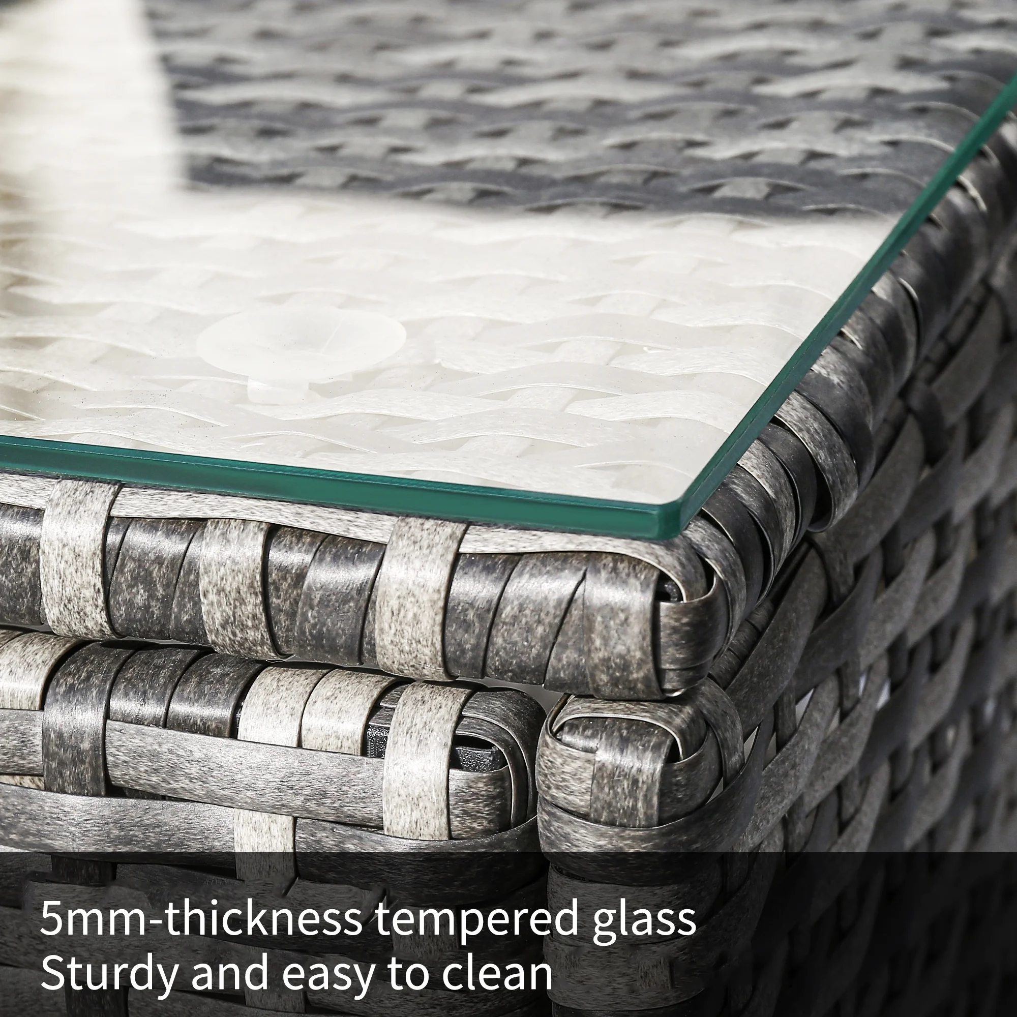 AMOSTBY 7pcs Patio Outdoor Furniture Sets All-Weather Rattan Sectional Sofa