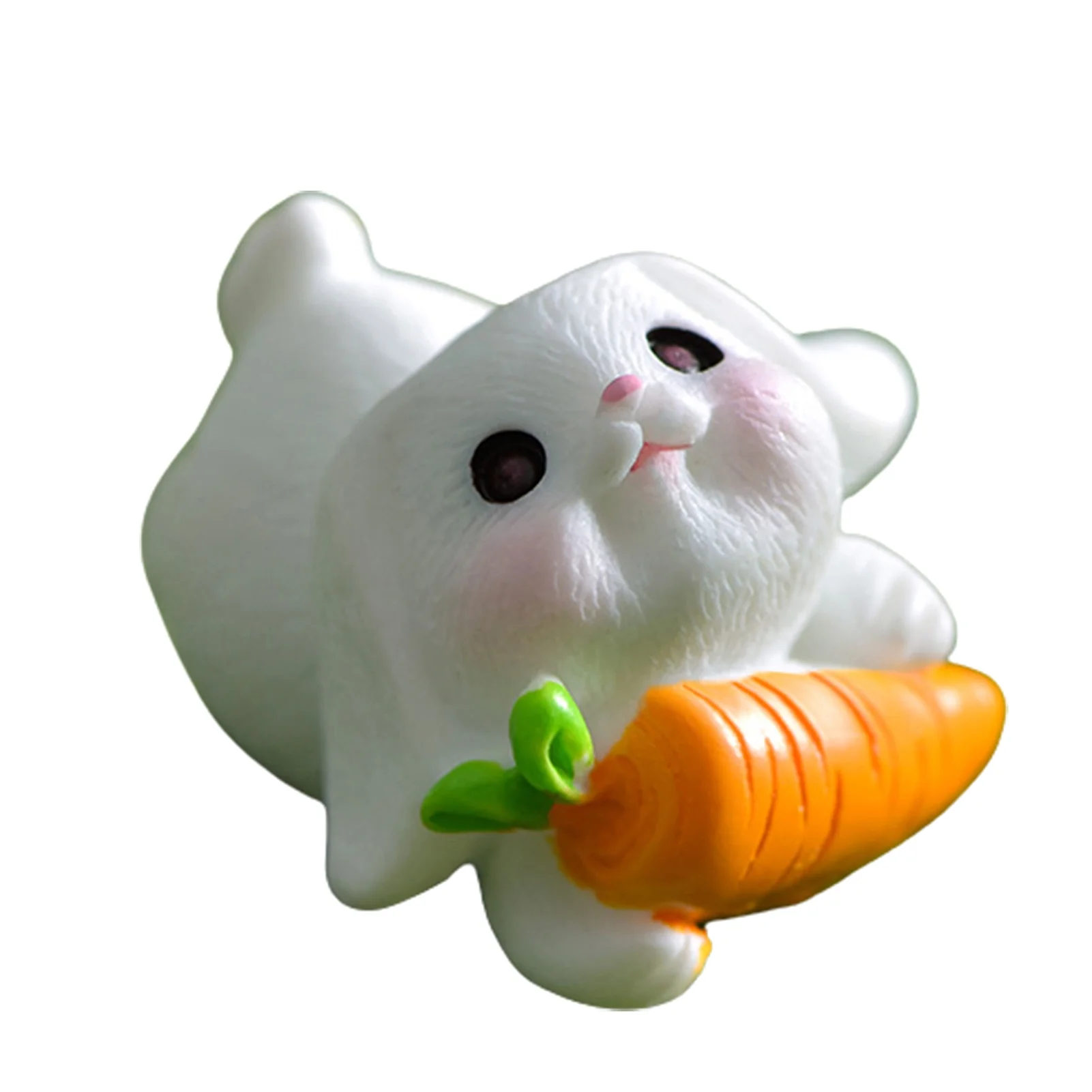 Dream Lifestyle Bunny Figurine Cartoon Realistic Sturdy Lovely Animal Rabbit Resin Miniature for Dollhouse