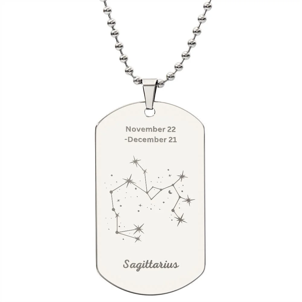Sagittarius Stars - Dog Tag Necklace