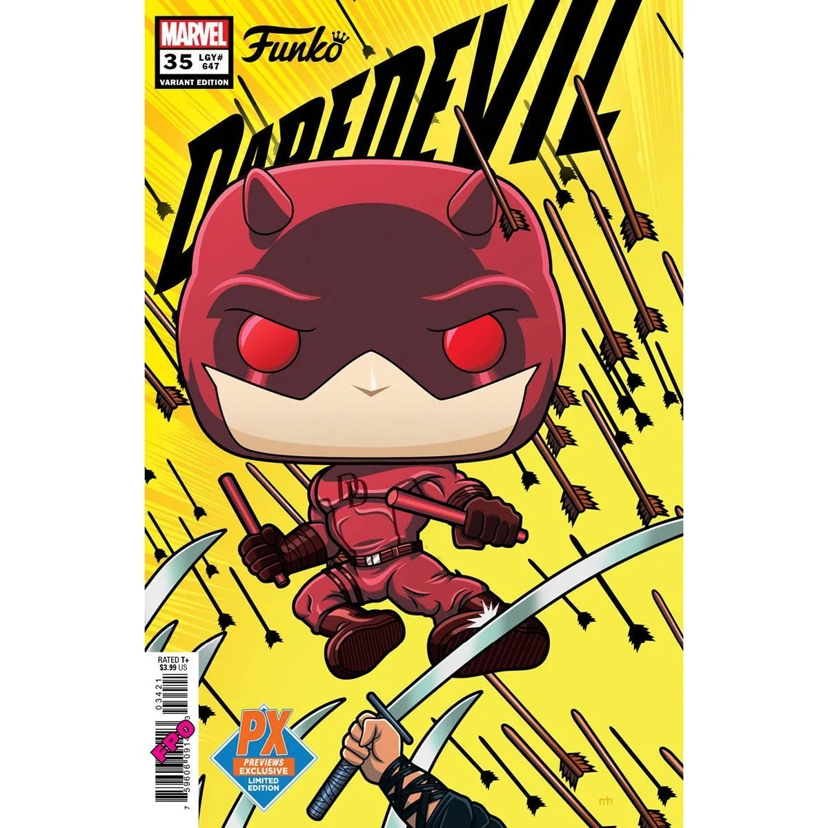 MARVEL DAREDEVIL ACTION POSE (EXCLUSIVE) POP! VINYL FIGURE #954 WITH DAREDEVIL #35 VARIANT COMIC
