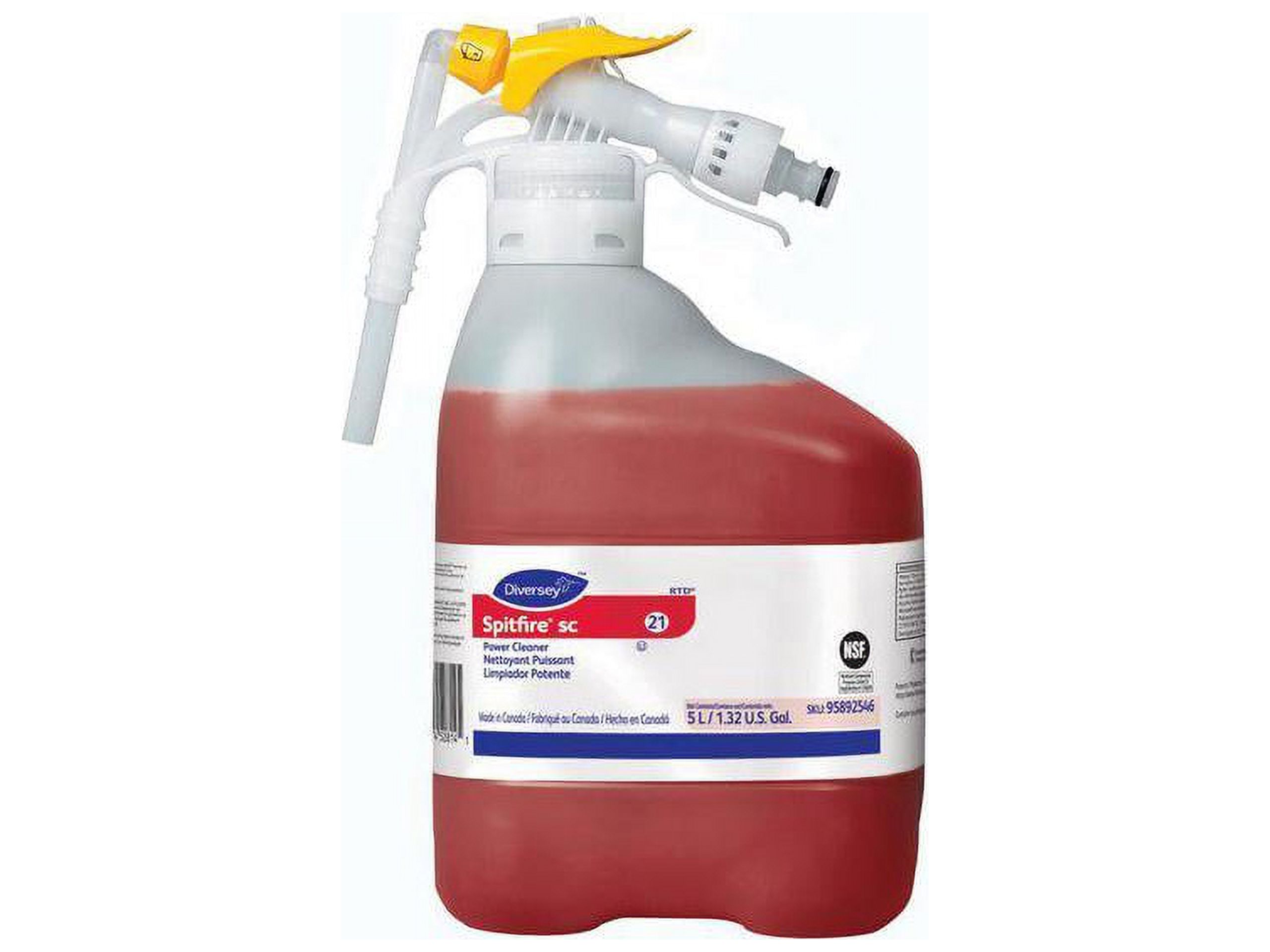 DIVERSEY 95892546 Solvent Cleaner , 5L Hose End Connection Bottle , Pine ,