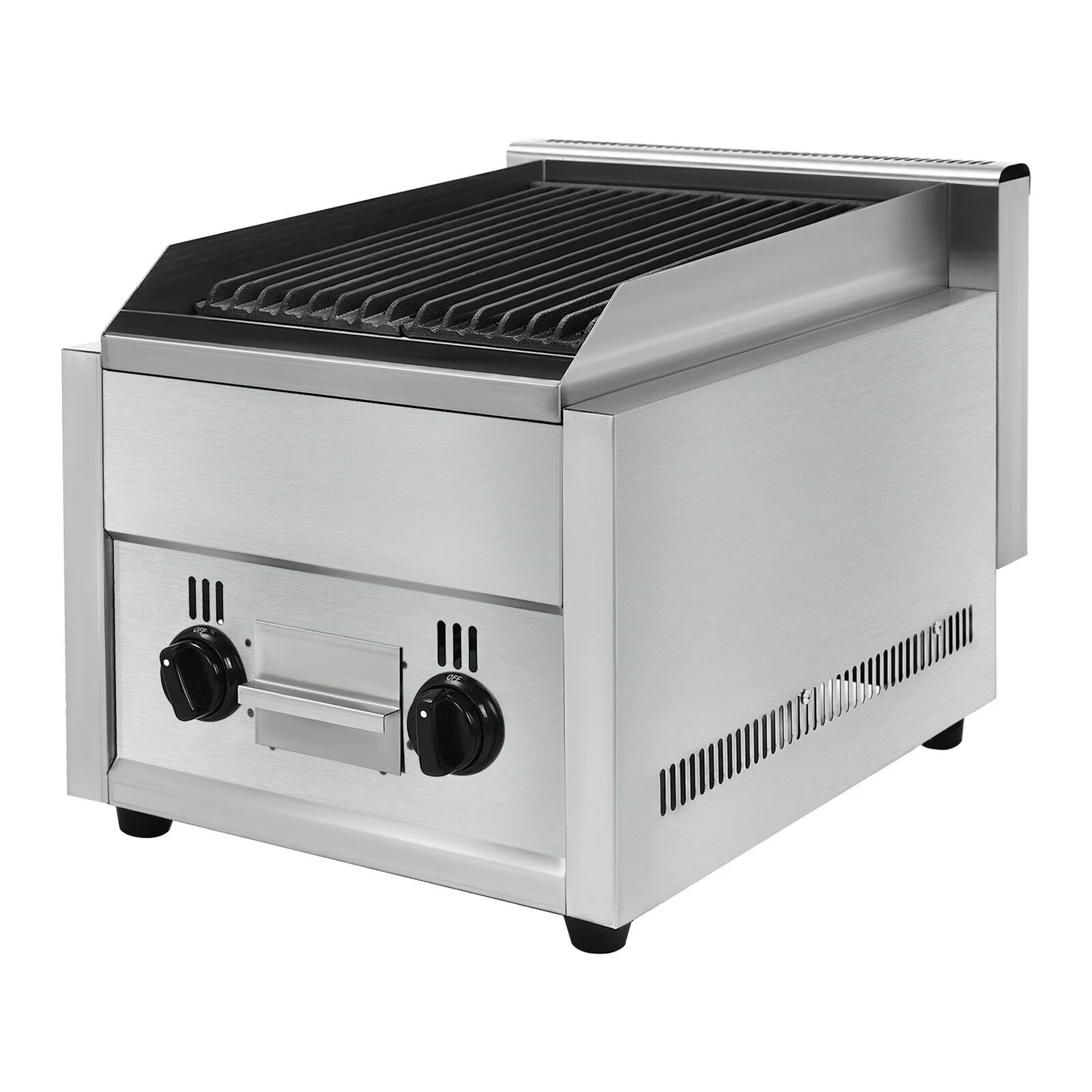 Commercial Countertop Gas Grill Char Broiler Grill 2 Burner Gas & Propane Charbroiler - 9589898,HT-977