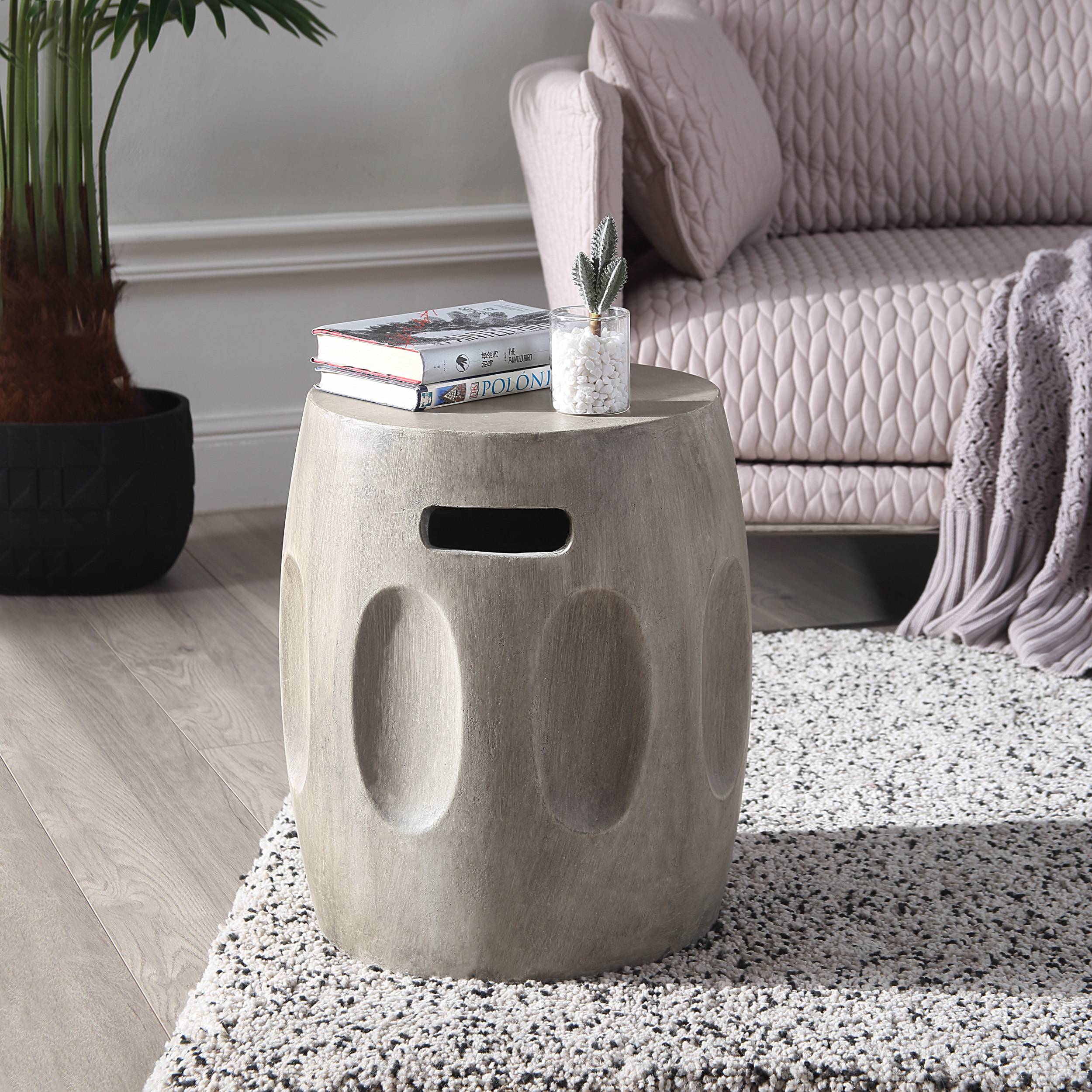 GDF Studio Maddox Indoor Contemporary Lightweight Concrete Accent Side Table
