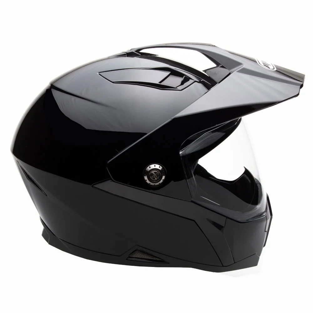 Adult Motorcycle Dual Sport Off-Road Full-Face Helmet DOT – Gloss Black (X-Large) Model 23