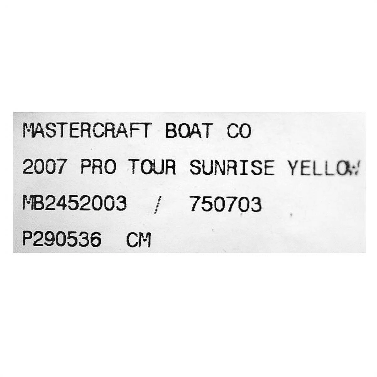 MasterCraft Boat Brand Decal Set 750703 | 2007 Pro Wakeboard Yellow 2PC