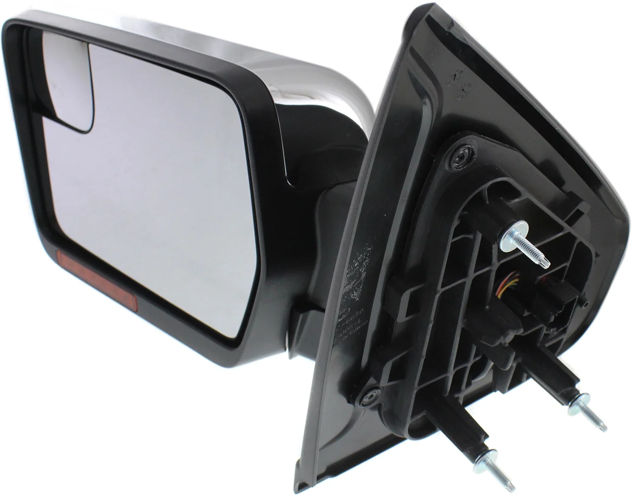 Mirror Compatible With 2011-2014 Ford F-150 Left Driver Side Heated w/ Blind Spot Corner Glass In-housing Signal Light Chrome Kool-Vue