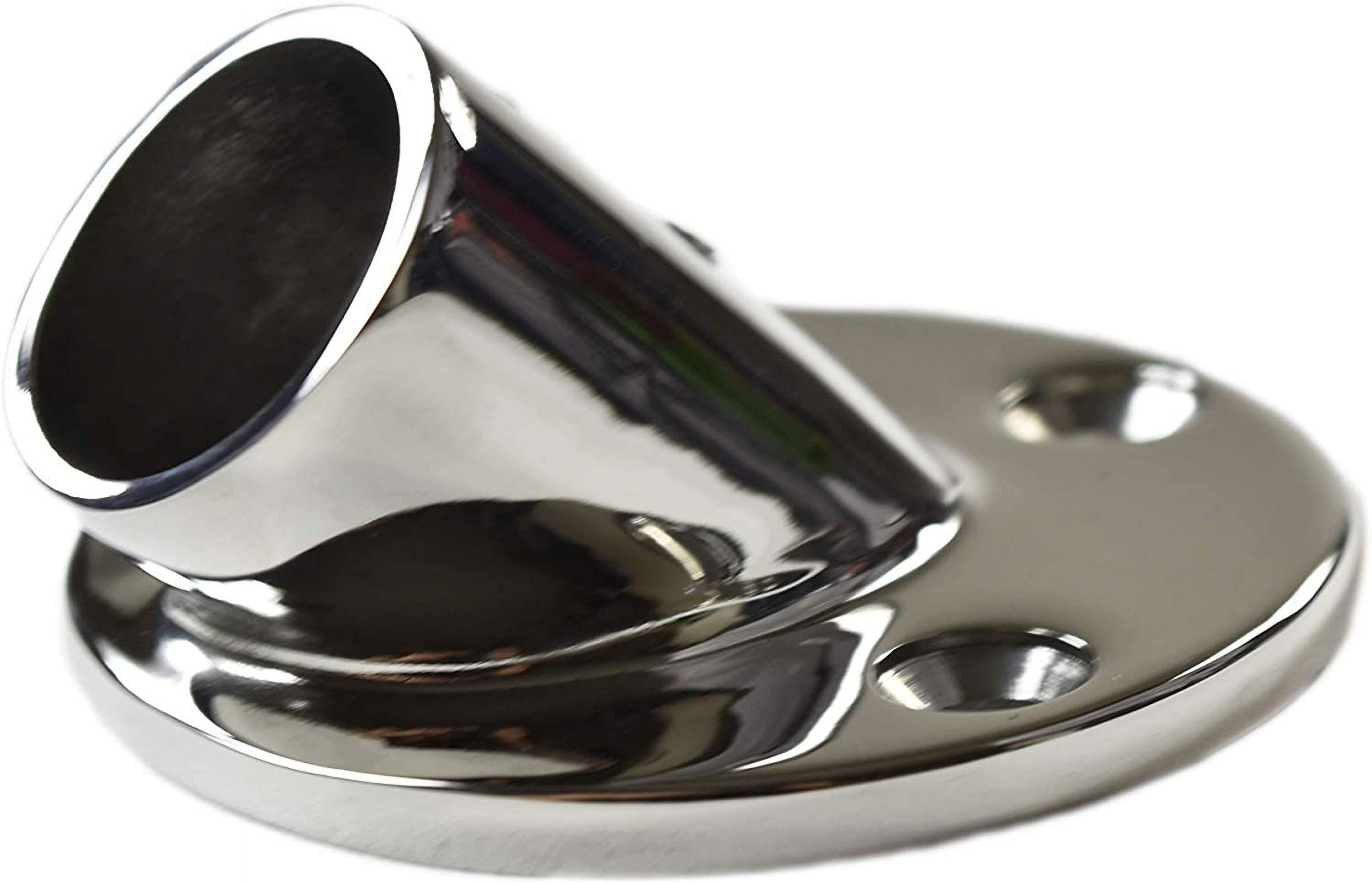 Marine City Heavy Duty 316 Stainless Steel Marine Grade Casting Boat Hand Railing Fittings 1'' Round Base 45 Degree Tube Base