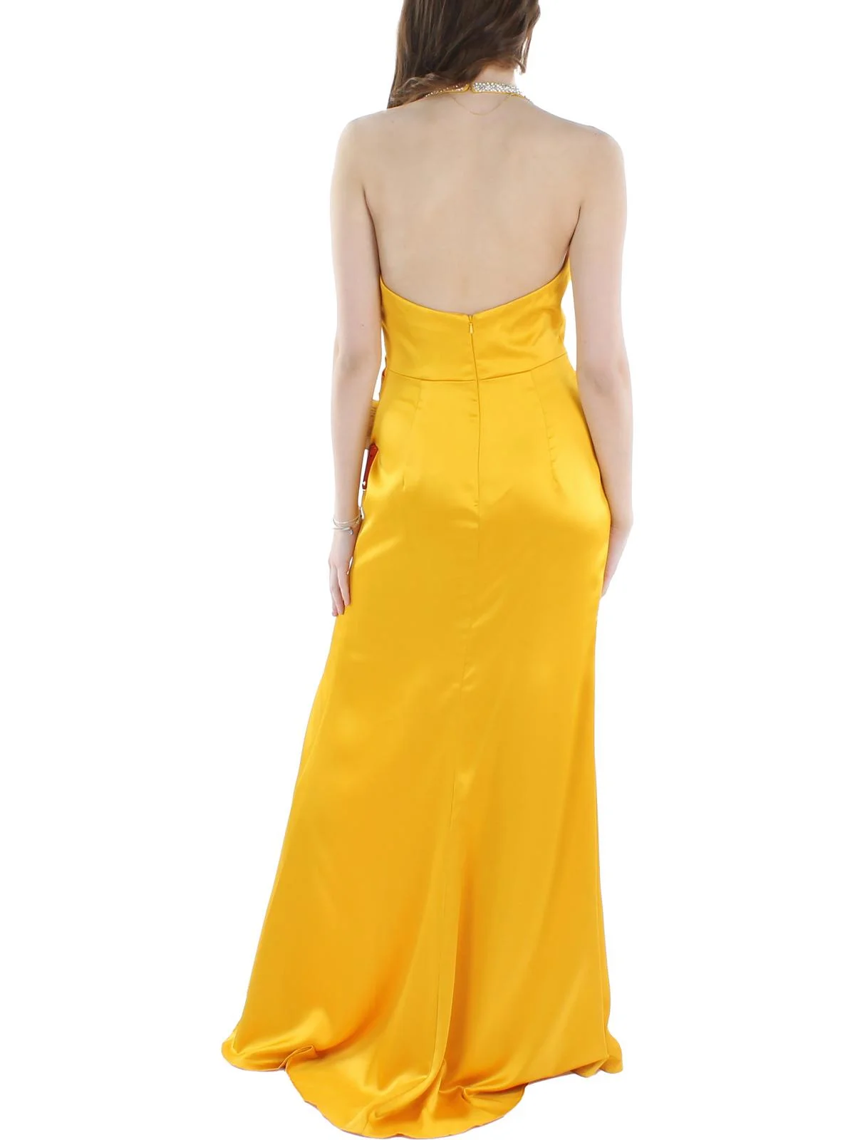 Ieena for Mac Duggal Womens Embellished Long Halter Dress