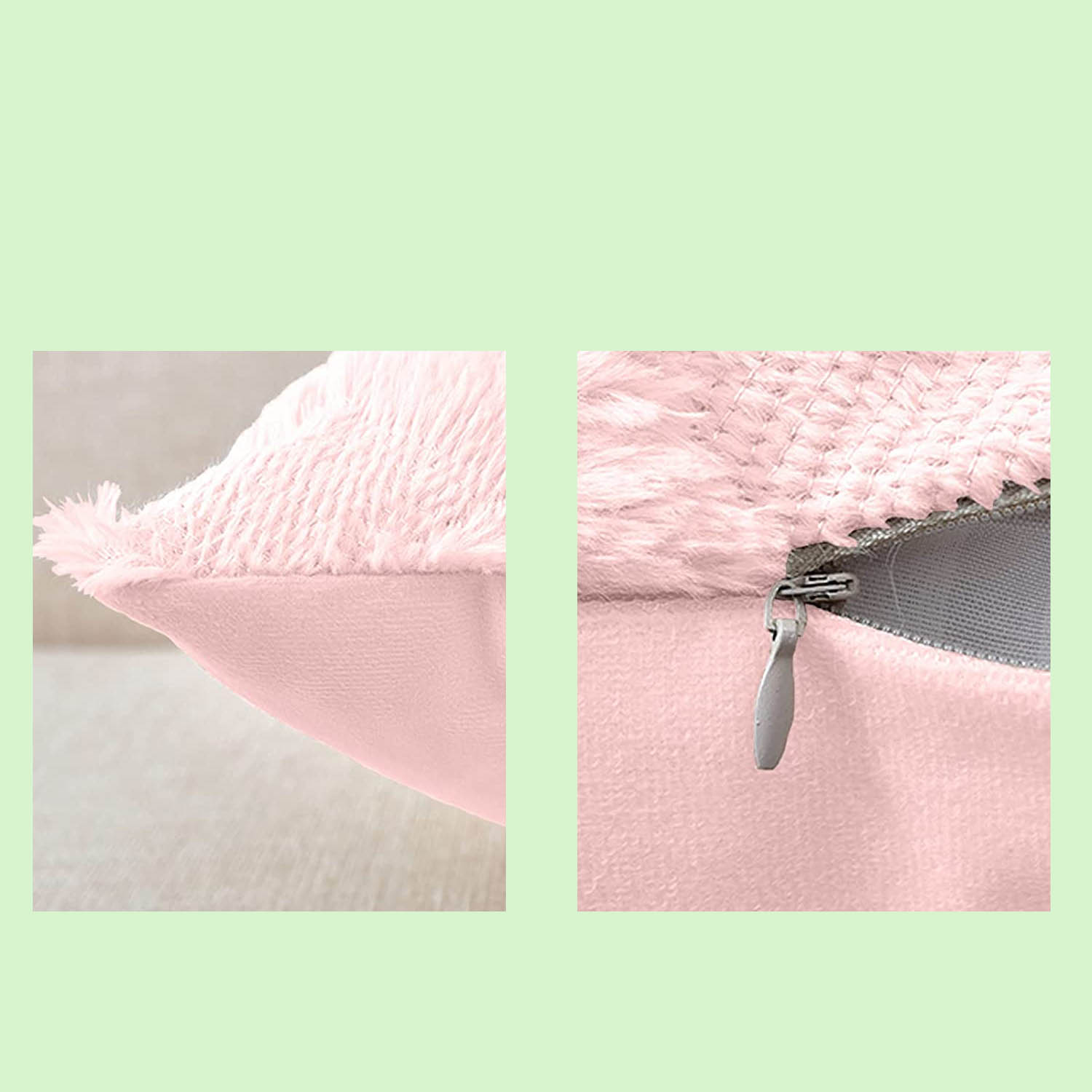 Throw Pillow Covers 20x20, Decorative Pillow Case Cushion Cover with Velvet Luxury Soft Plush Short Wool for Couch Sofa Bedroom Car, Set of 2