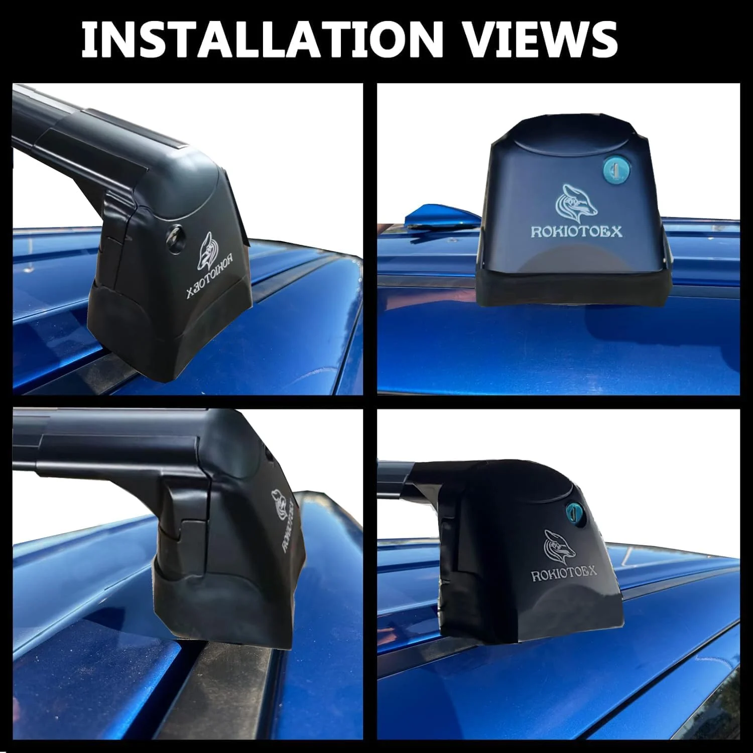 ROKIOTOEX Cheetah Roof Rack Crossbars Fit for 2014-2021 Outlander Naked Rooftop with Factory Fixed Connection Points on Bare Roof, Lockable Cross Bars for Rooftop Cargo Ski Board, Bike Carrier –Black