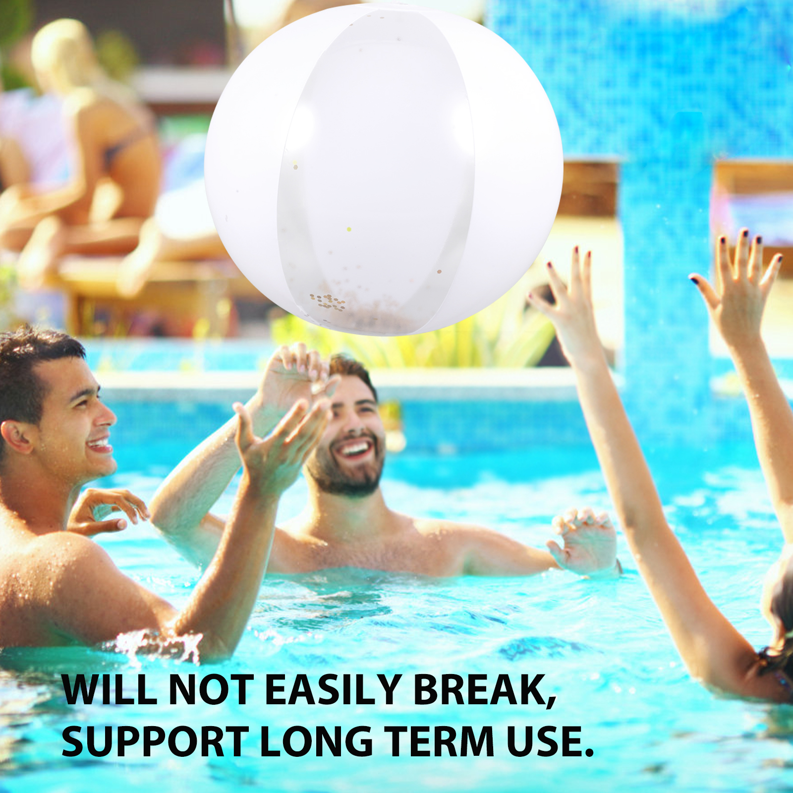 6 Pcs  Novelty Beach Balls Inflatable Beach Balls Sand Beach Toys Pool Games Sequin Beach Balls