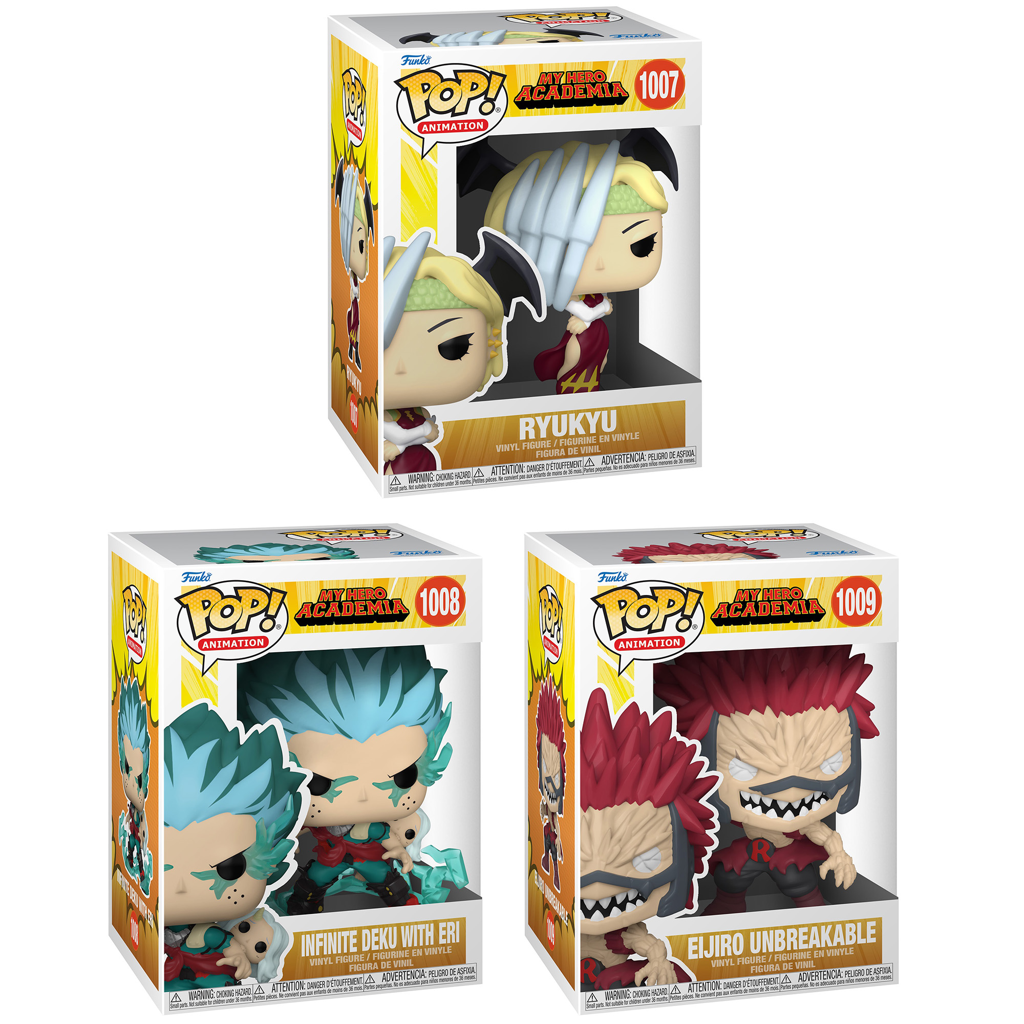 Funko Animation: POP! My Hero Academia Collectors Set - Ryuko in Hero Costume, Infinite Deku with Eri, and Eijiro Unbreakable