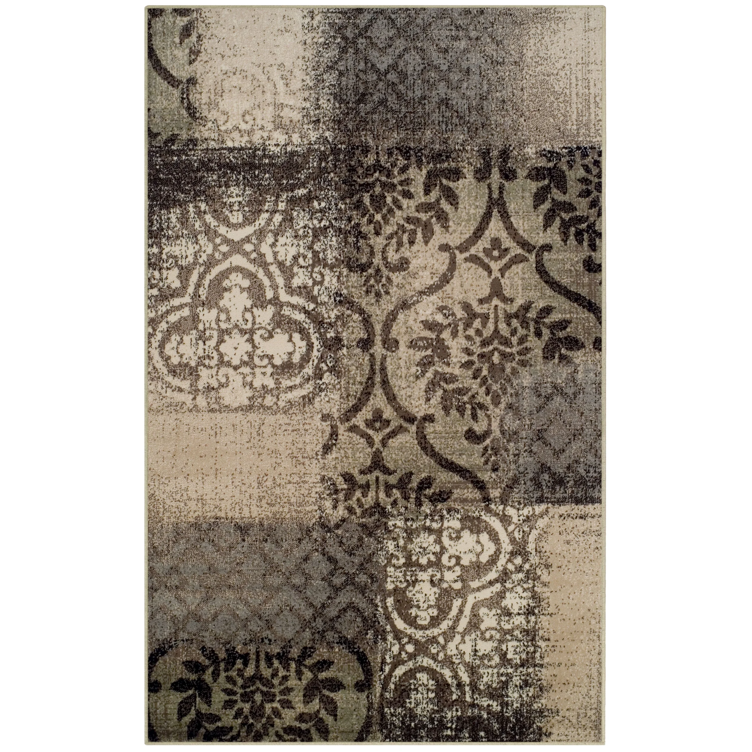 Floral Medallion Bristol Area Rug, 8' x 10', Beige-Brown