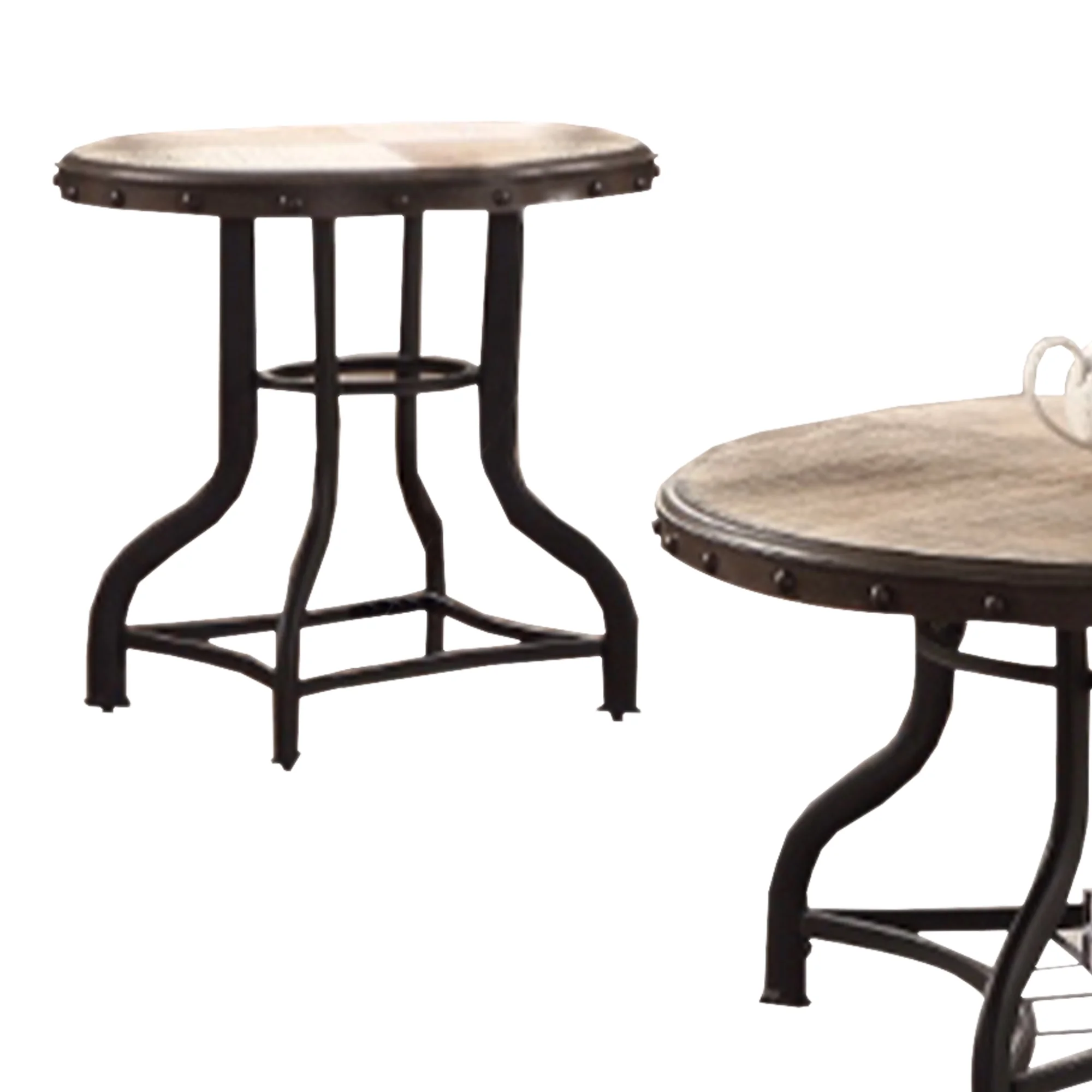 Leatherette Upholstered Wooden Sofa with Bustle Back and Stainless Steel Legs, Gray