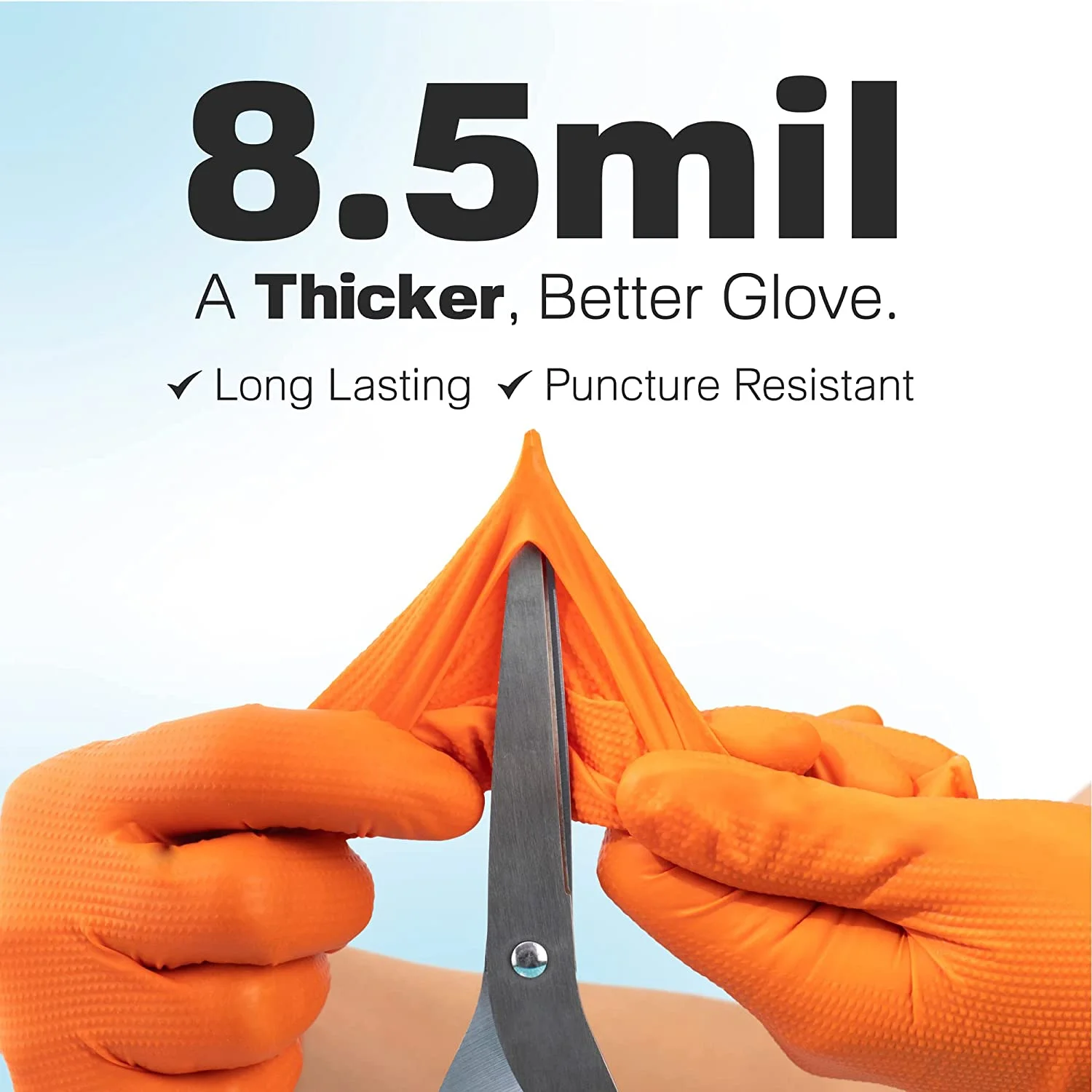 Raxwell RX50008 RX Pro Nitrile Disposable Gloves, Orange - 8.5 Mil - Large - 100 Count per Box