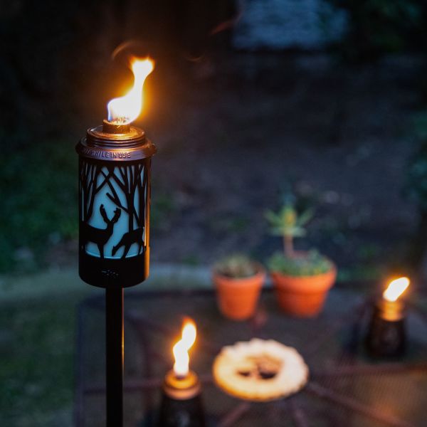 TIKI® Brand 2-Pack Easy Install 64.5 Inch Torch Hunter Metal Tan and Black