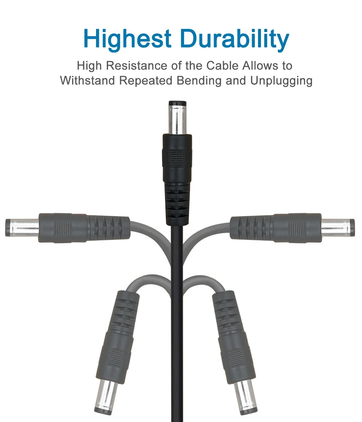 【2-Pack】3ft DC Extension Cable 5.5mm x 2.1mm Male to Female Power Cord for CCTV Security Surveillance Indoor IP