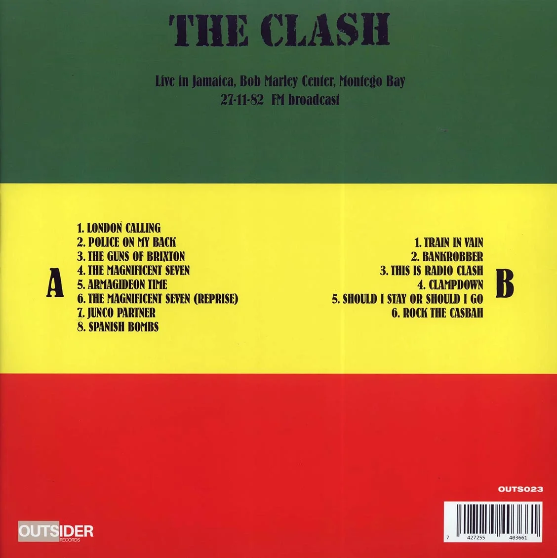 The Clash - Jamaica Calling: Live In Jamaica, Bob Marley Center, Montego Bay 27-11-82 (yellow vinyl) - Vinyl LP