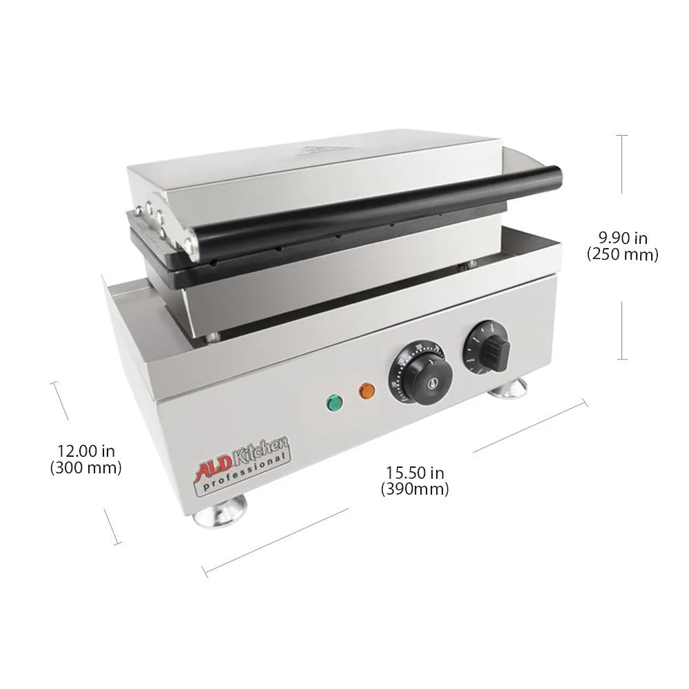 Stick Waffle Maker ALDKitchen 110V Commercial Quality, Coated Non-Stick, Stainless Steel (SIX Small)