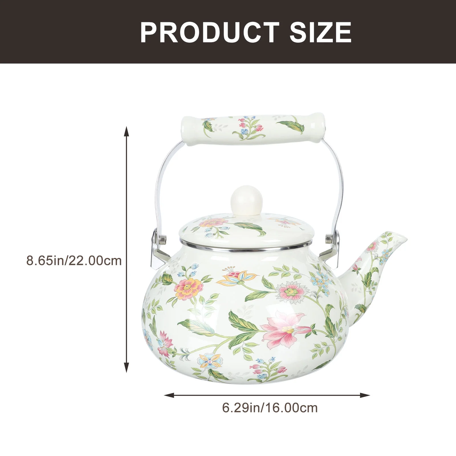 2.5L Enamel Teapot Durable Heating Water Kettle Kitchen Thickened Teapot